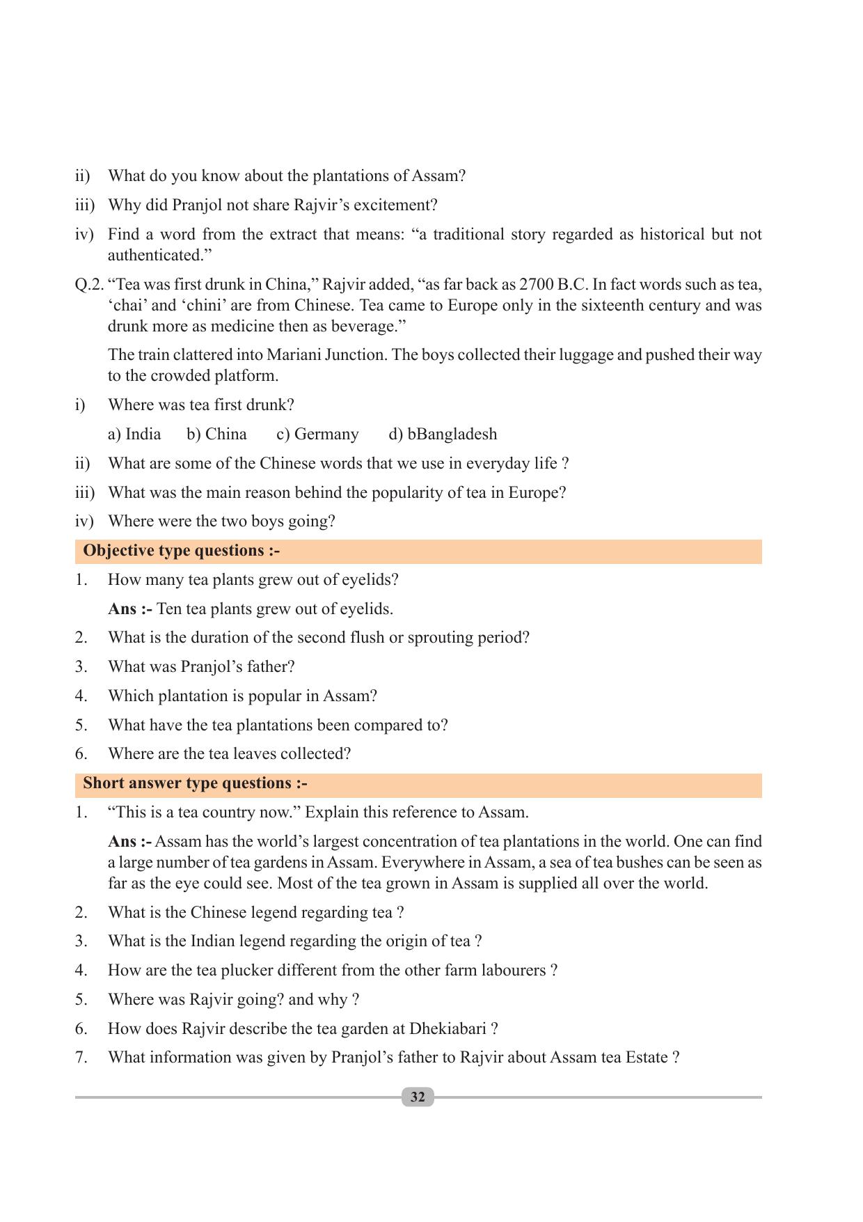 Tripura Board Class 10 English Workbooks - Page 32