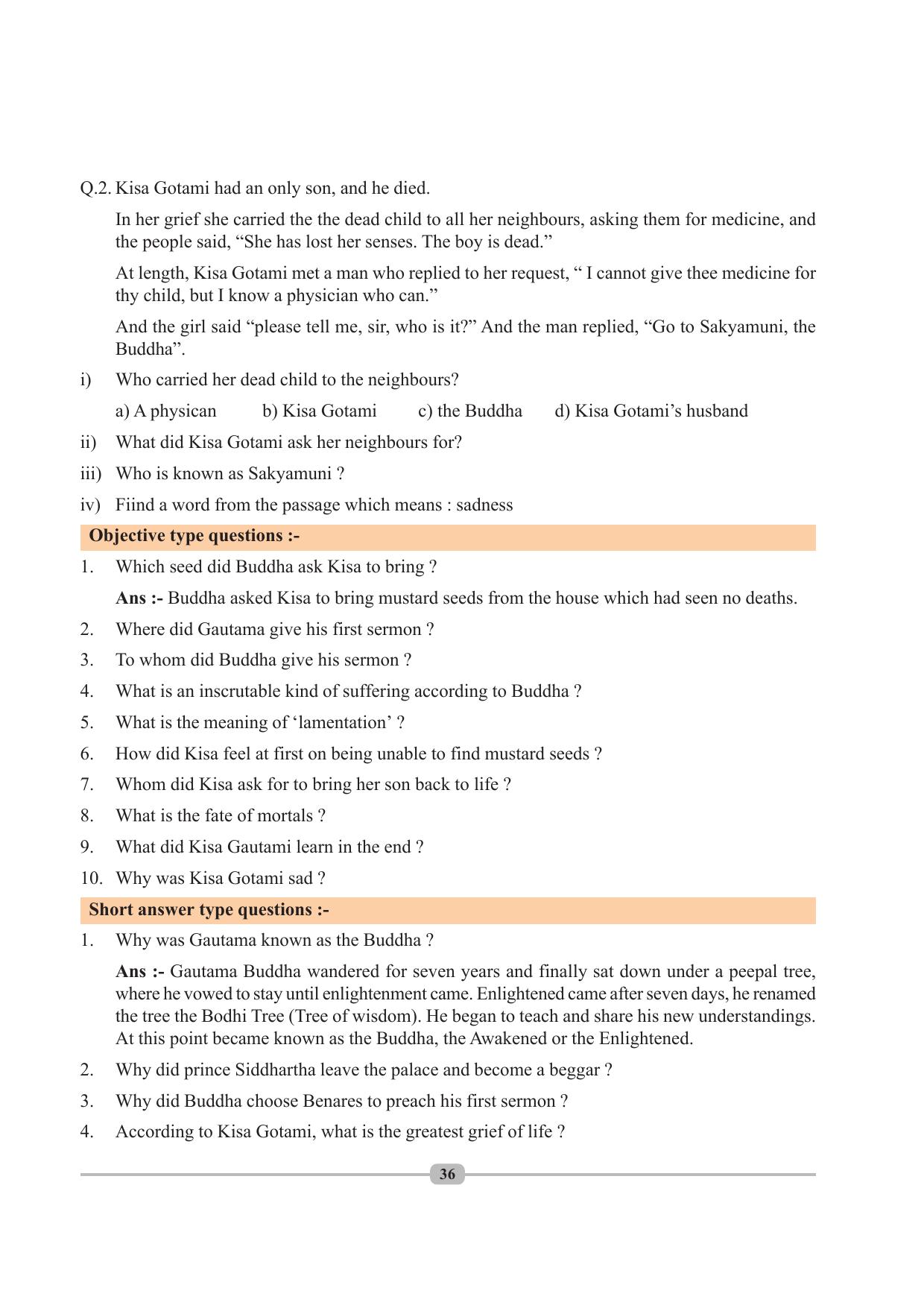 Tripura Board Class 10 English Workbooks - Page 36