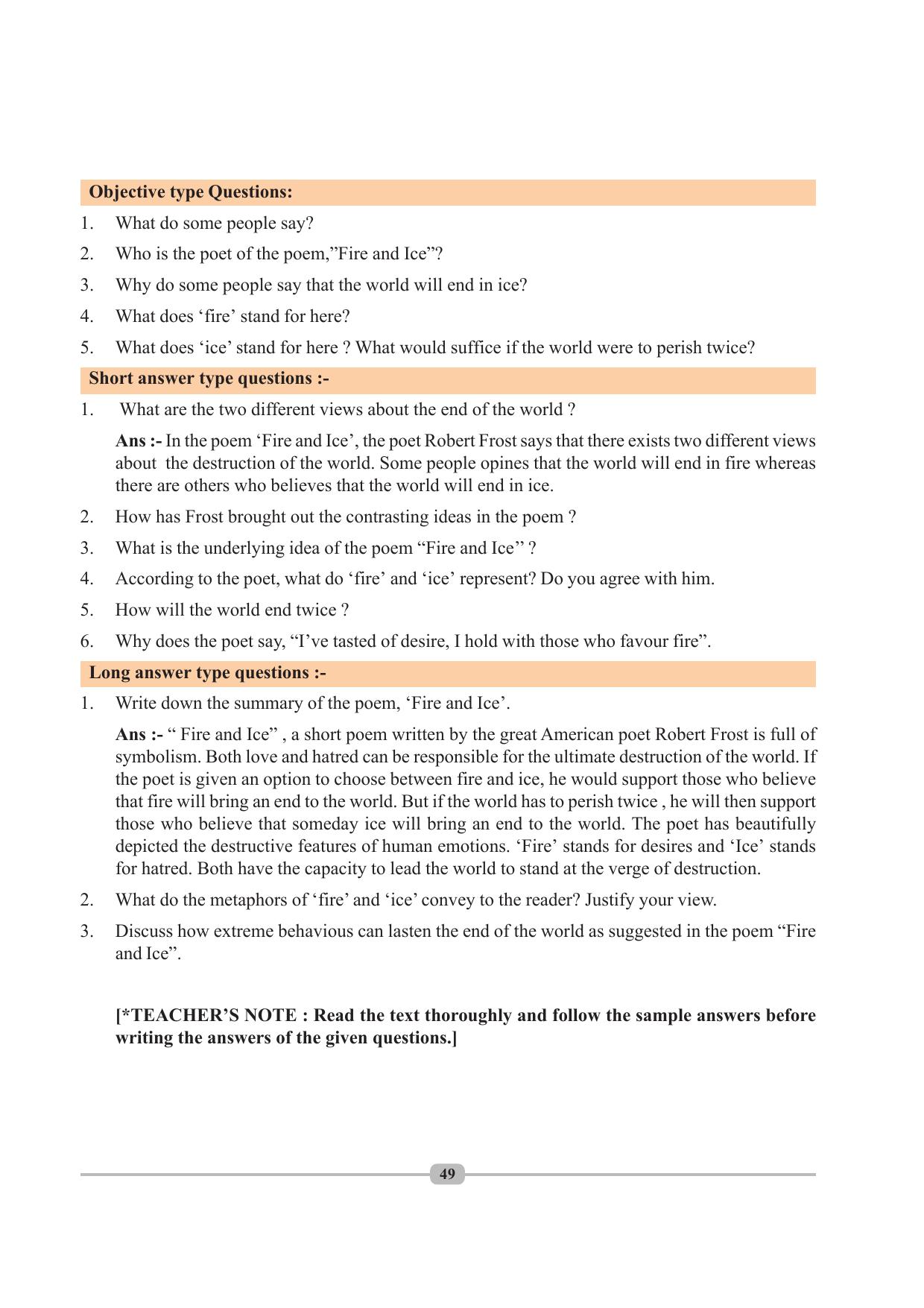 Tripura Board Class 10 English Workbooks - Page 49