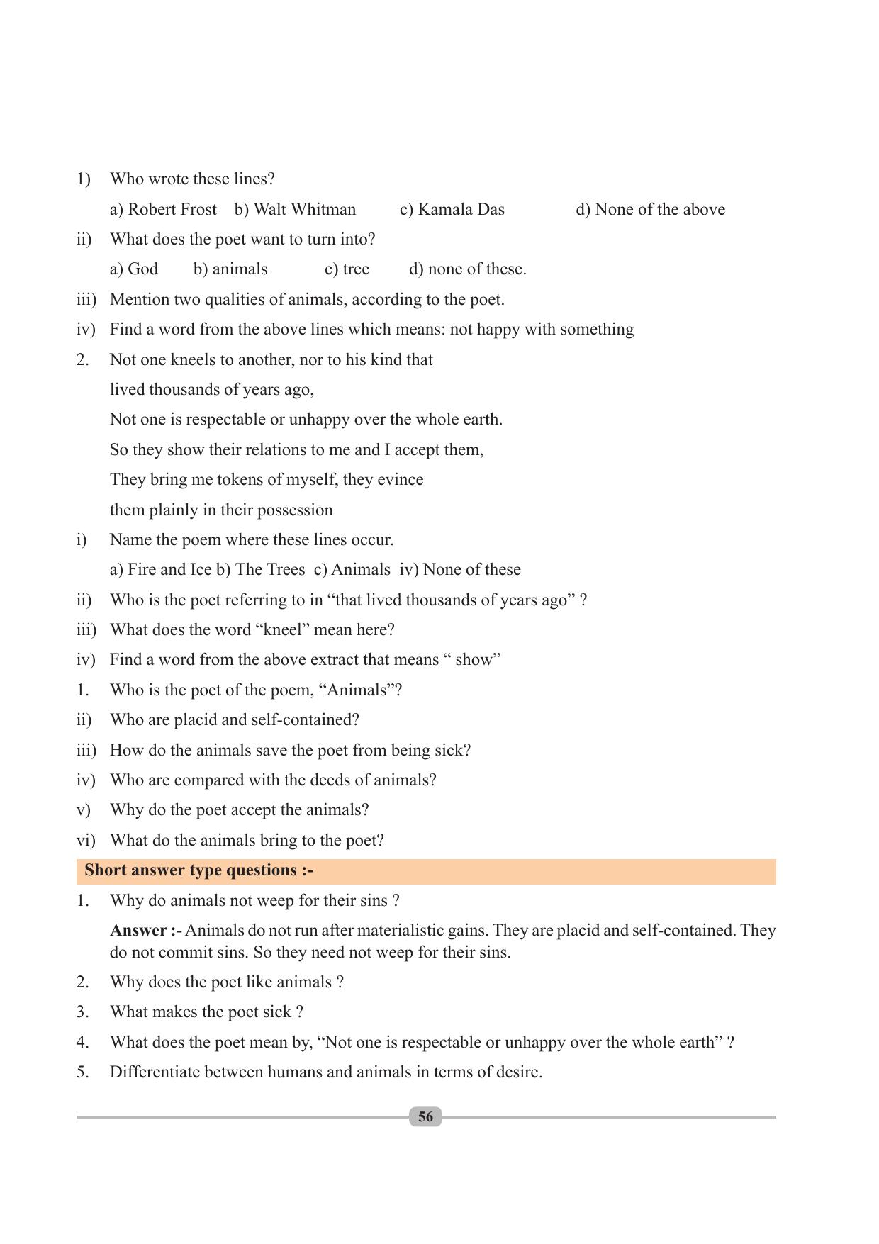 Tripura Board Class 10 English Workbooks - Page 56