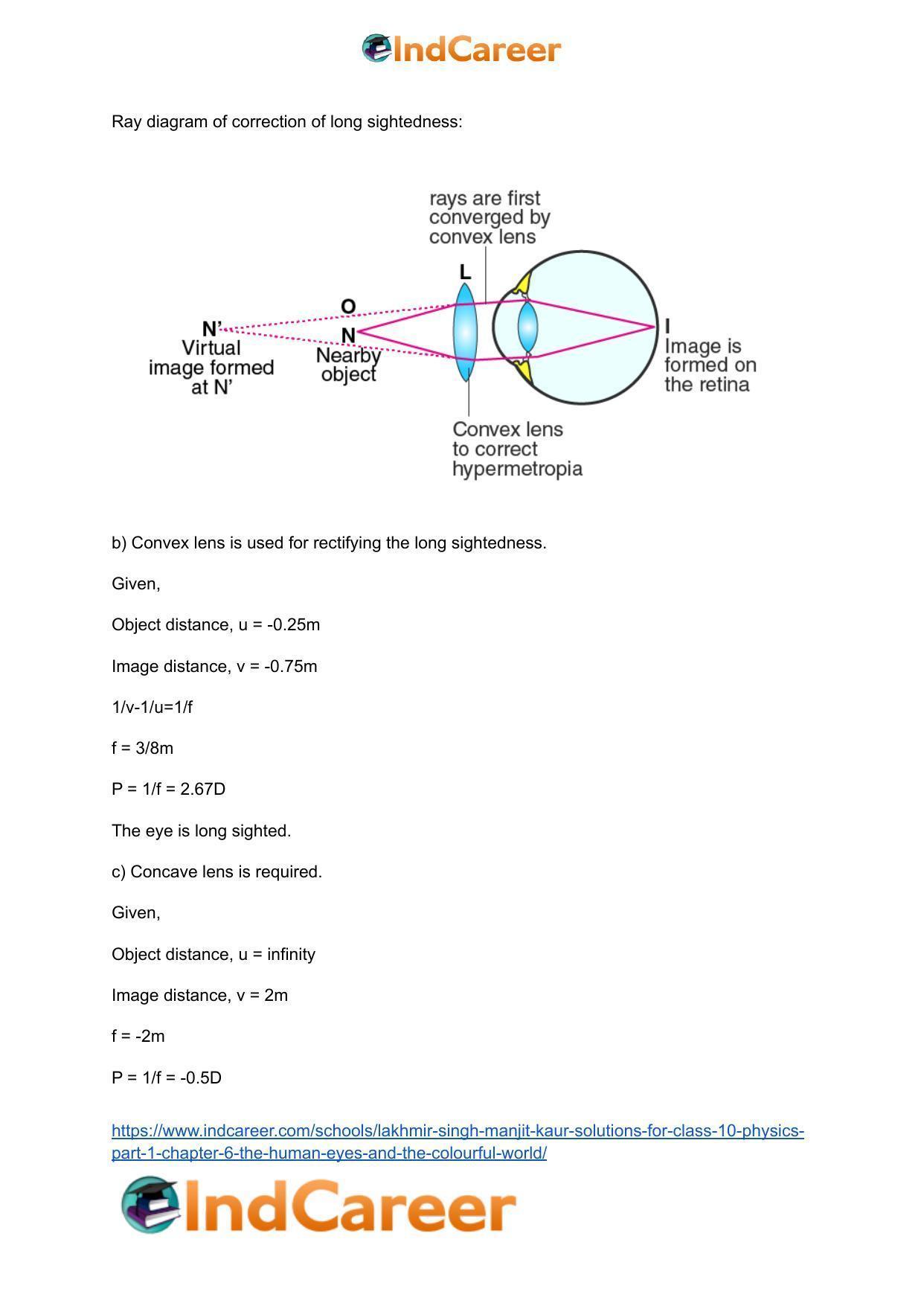 Lakhmir Singh Manjit Kaur Solutions for Class 10 Physics (Part 1) Chapter 6- The Human Eyes And The Colourful World - Page 34