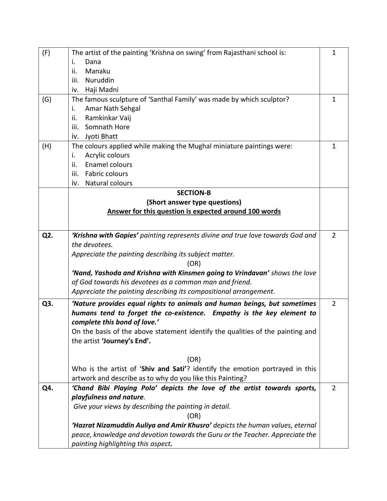 CBSE Class 12 Applied Arts (Commercial Art) Sample Paper 2023 - Page 2