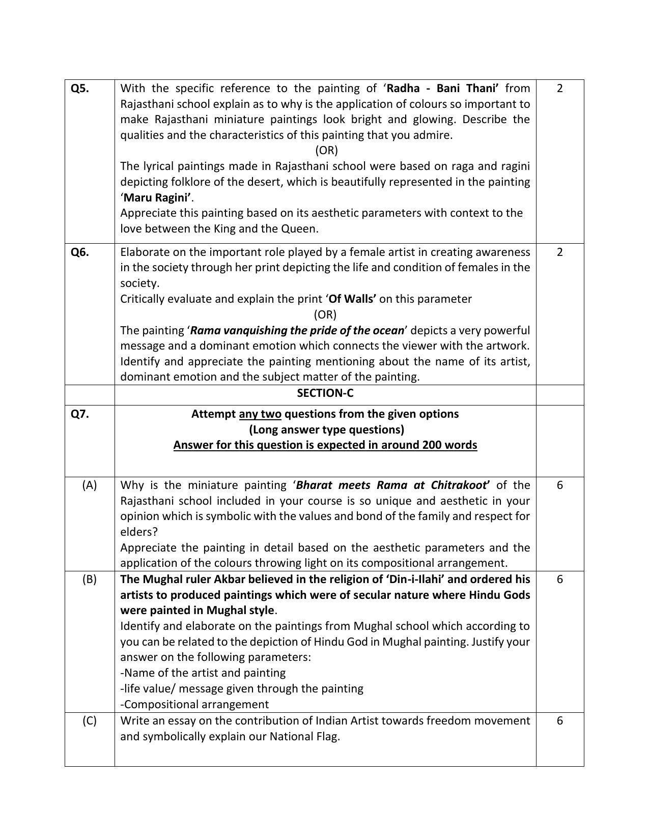CBSE Class 12 Applied Arts (Commercial Art) Sample Paper 2023 - Page 3