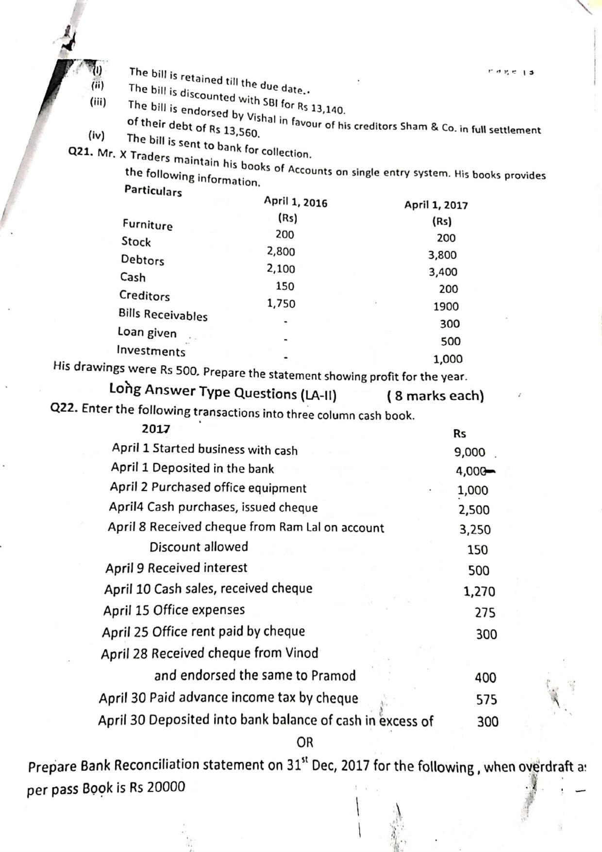 JKBOSE Class 11 Accountancy Model Question Paper 2023 - Page 3