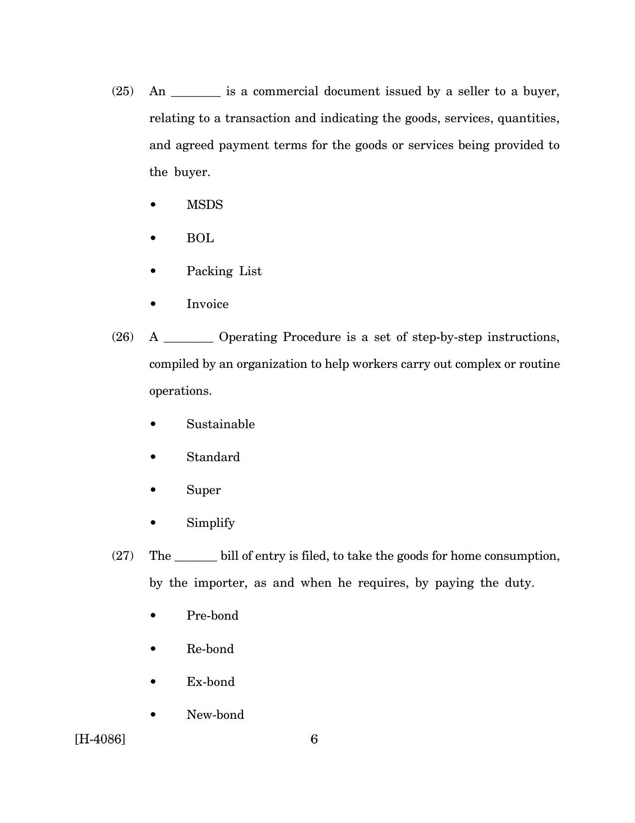 Goa Board Class 12 Logistics Management (March 2024) Question Paper - Page 6