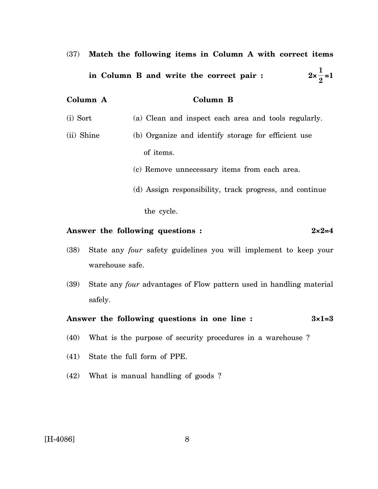Goa Board Class 12 Logistics Management (March 2024) Question Paper - Page 8