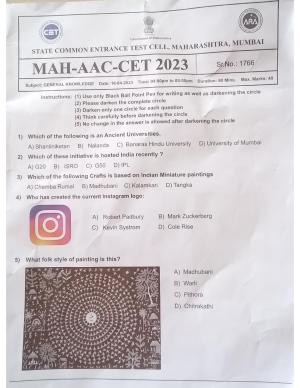 MAH AAC CET 2023 Question Paper