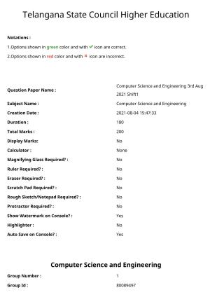 TS ECET 2021 Computer Science and Engineering Question Paper