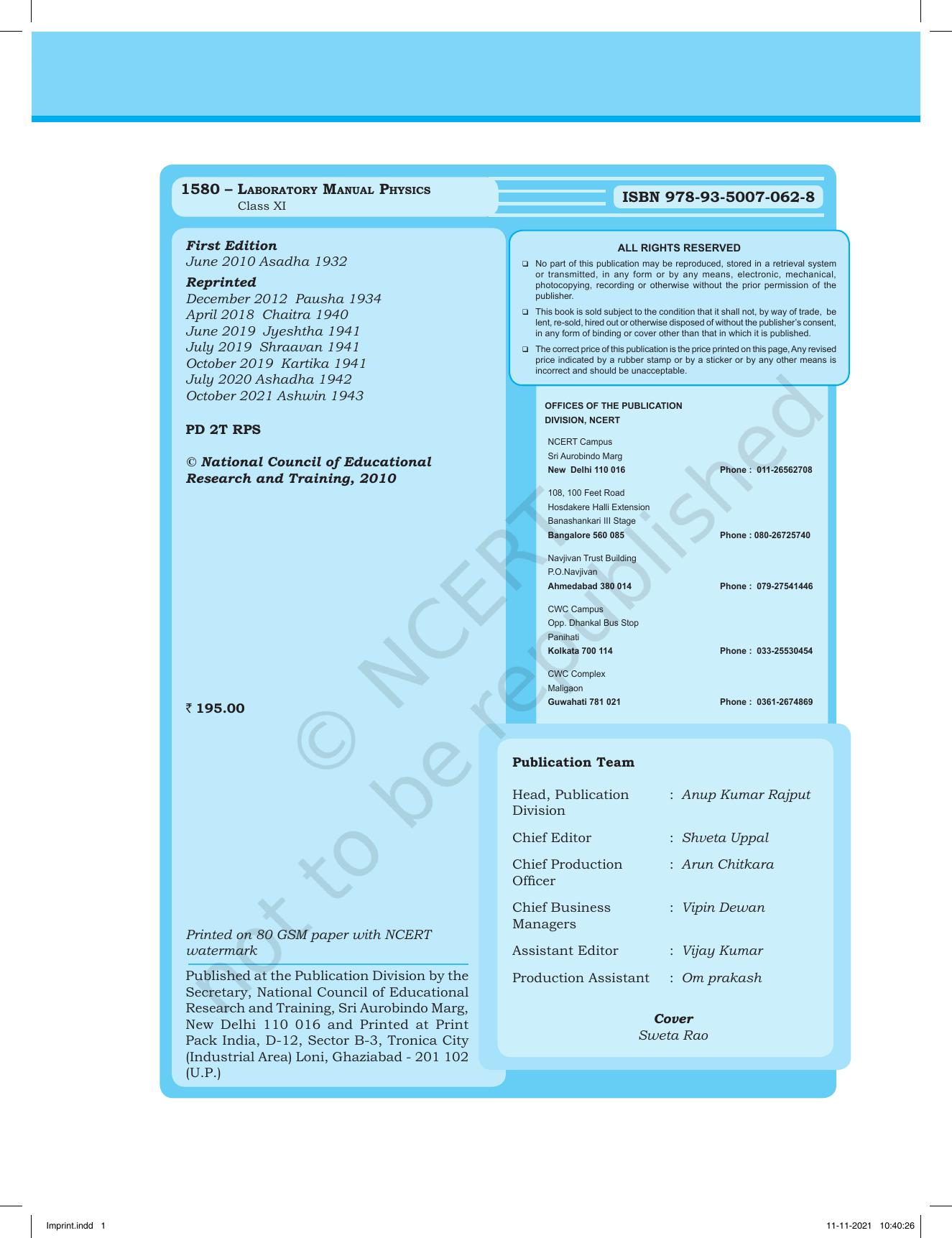 NCERT Laboratory Manuals for Class XI Physics - Major Skills in Physics Practical work - Page 2