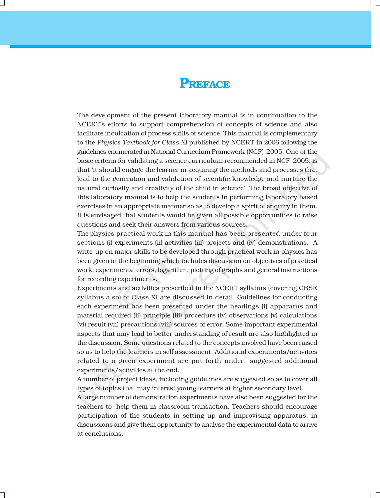 NCERT Laboratory Manuals for Class XI Physics - Major Skills in Physics Practical work - Page 5