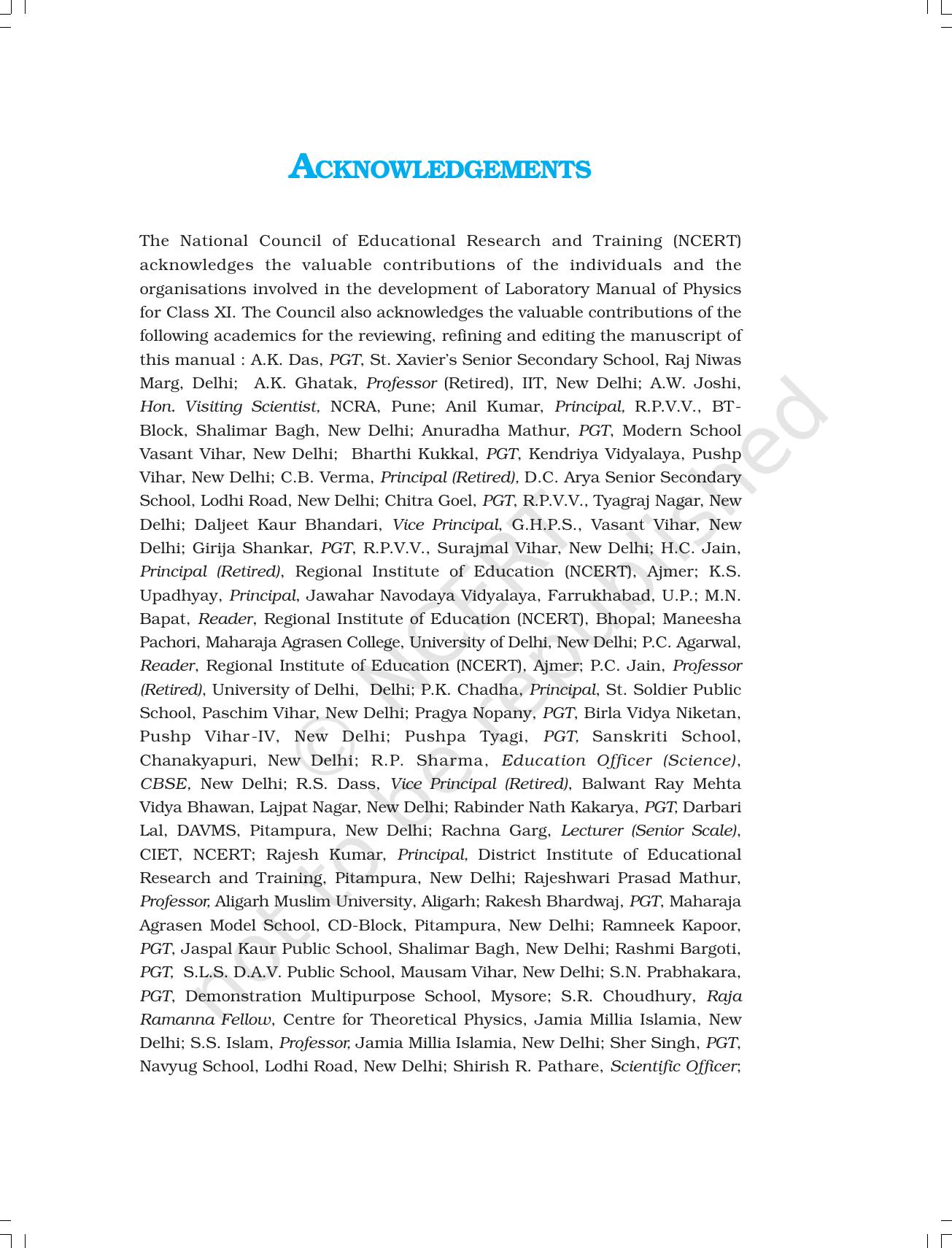 NCERT Laboratory Manuals for Class XI Physics - Major Skills in Physics Practical work - Page 8