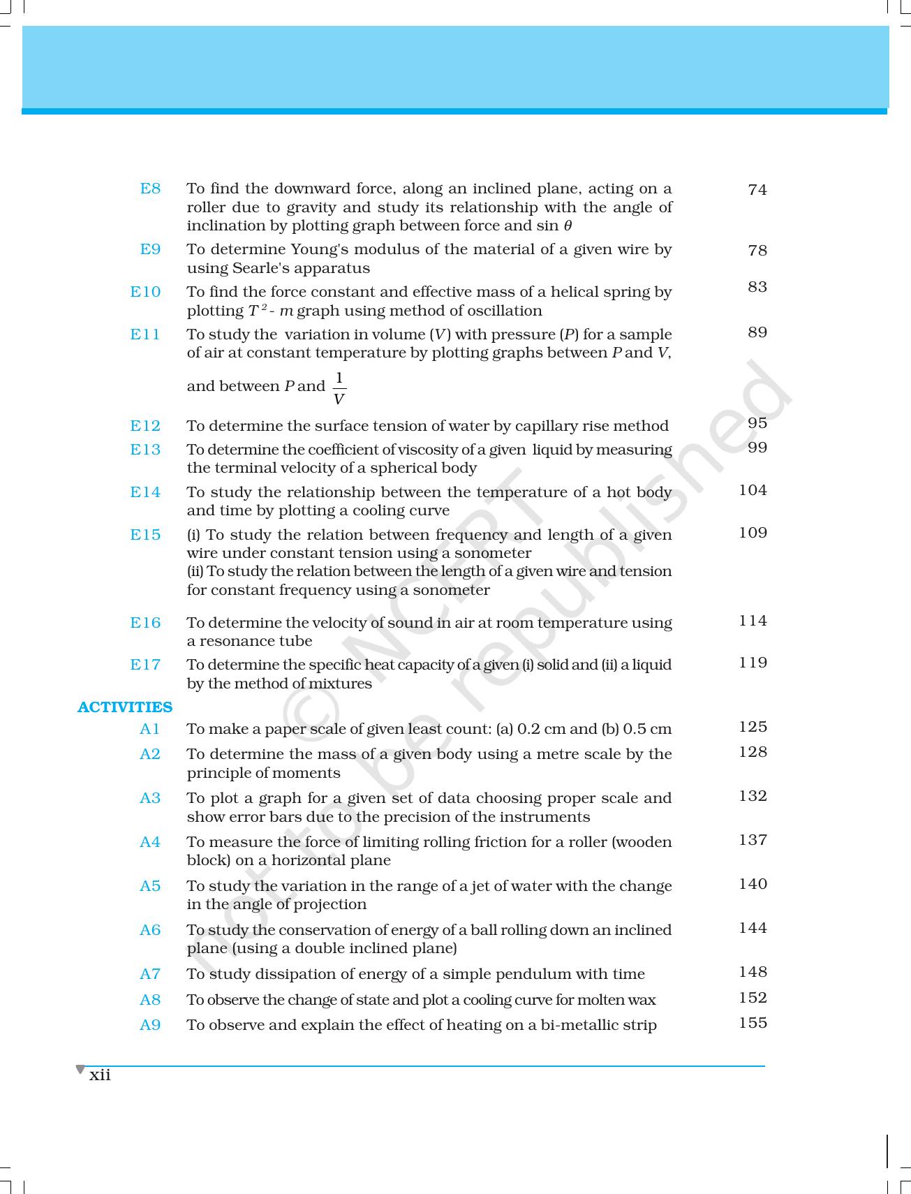 NCERT Laboratory Manuals for Class XI Physics - Major Skills in Physics Practical work - Page 12