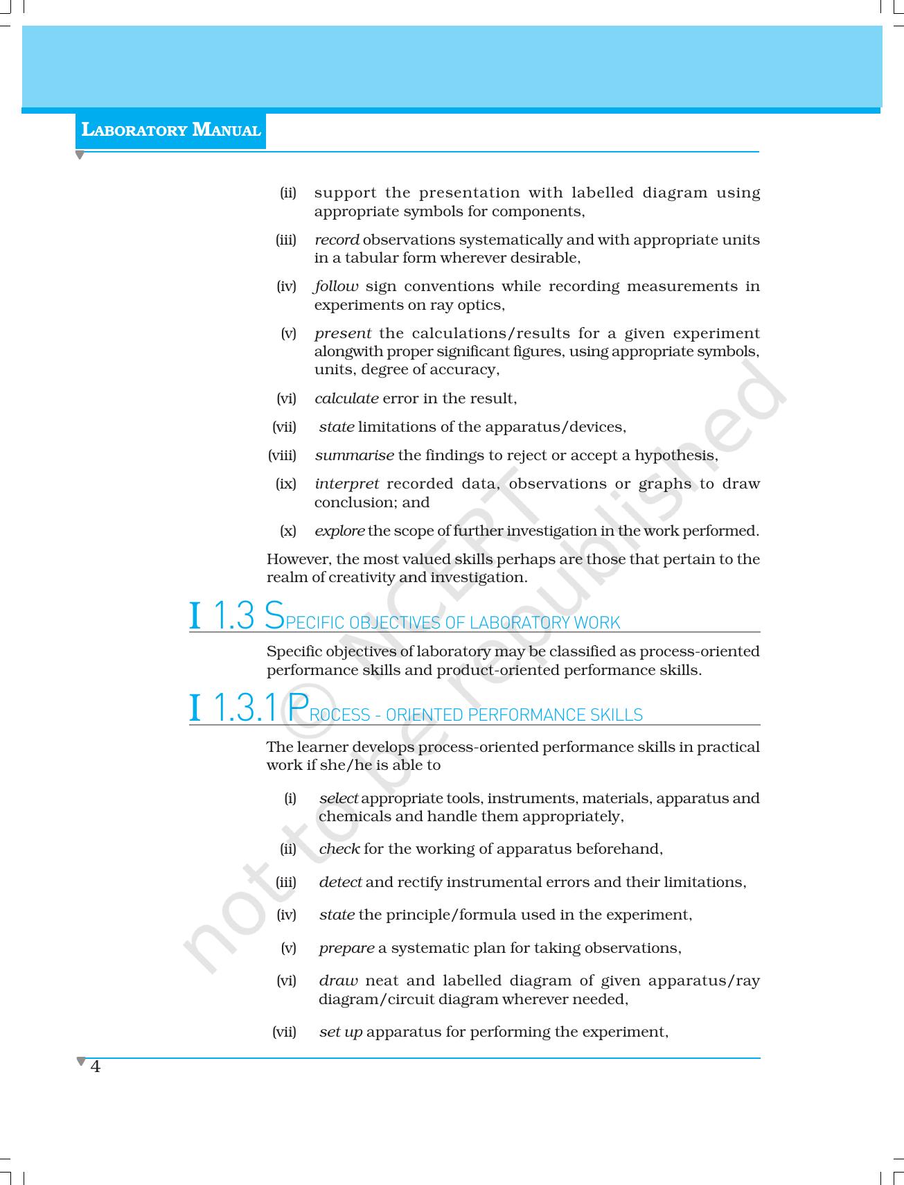 NCERT Laboratory Manuals for Class XI Physics - Major Skills in Physics Practical work - Page 18