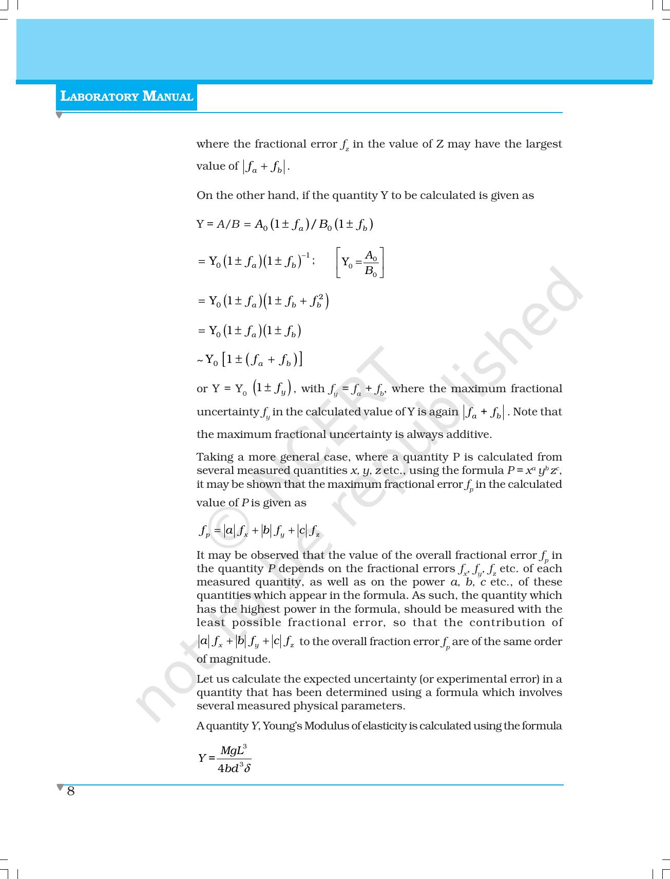 NCERT Laboratory Manuals for Class XI Physics - Major Skills in Physics Practical work - Page 22