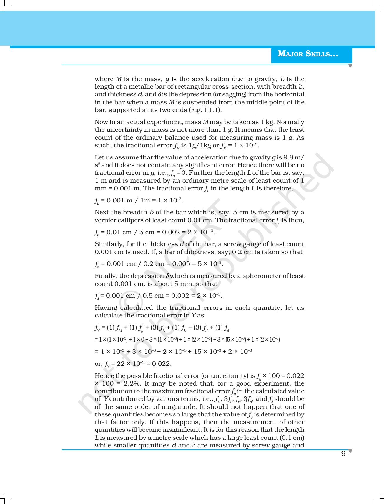 NCERT Laboratory Manuals for Class XI Physics - Major Skills in Physics Practical work - Page 23
