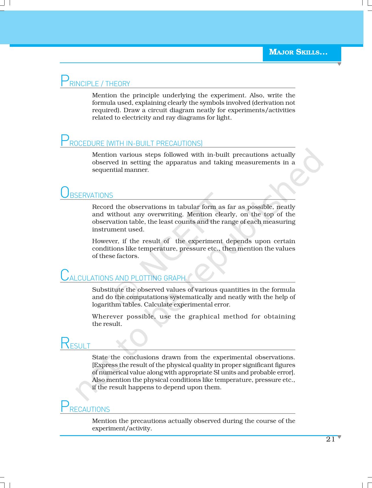 NCERT Laboratory Manuals for Class XI Physics - Major Skills in Physics Practical work - Page 35