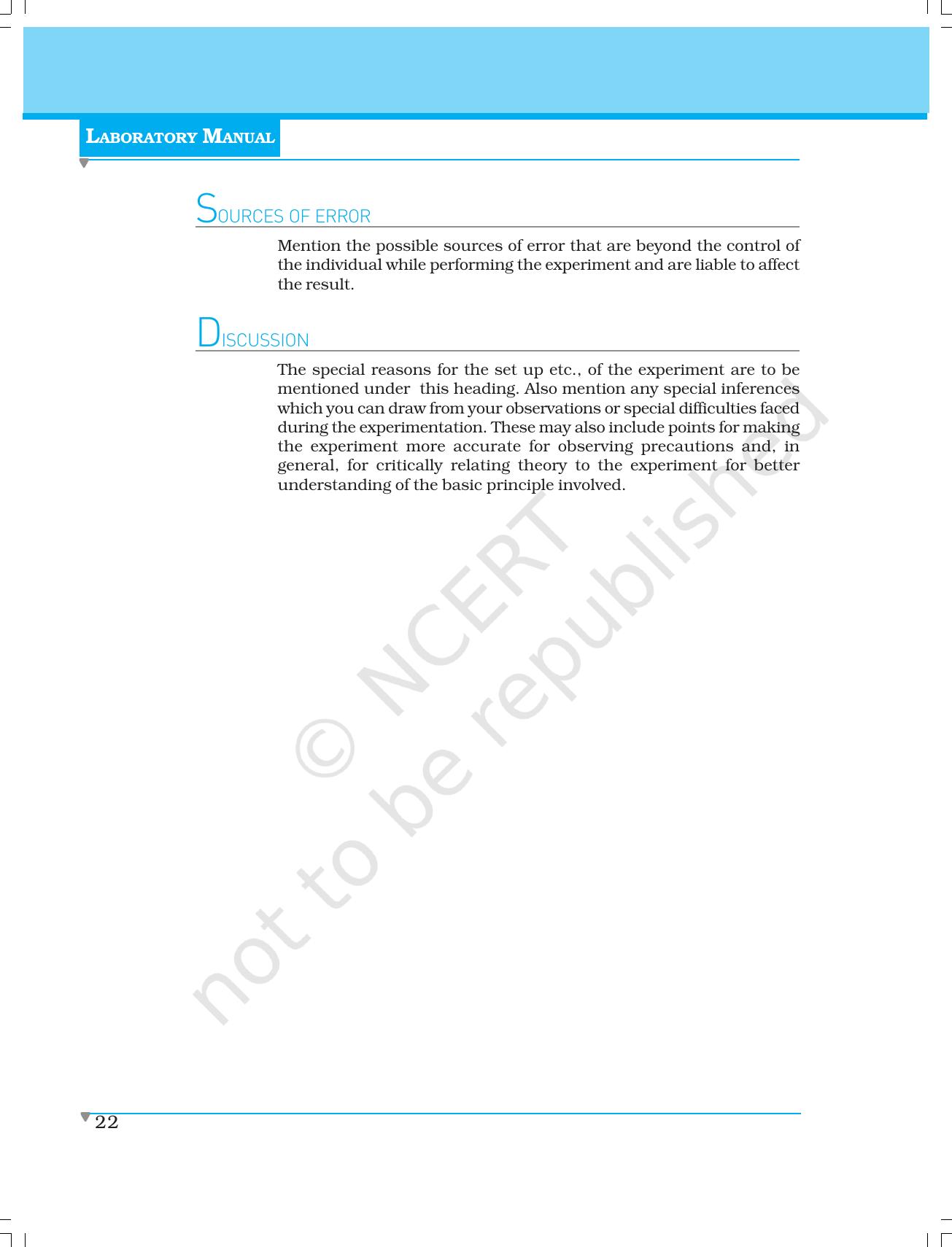 NCERT Laboratory Manuals for Class XI Physics - Major Skills in Physics Practical work - Page 36