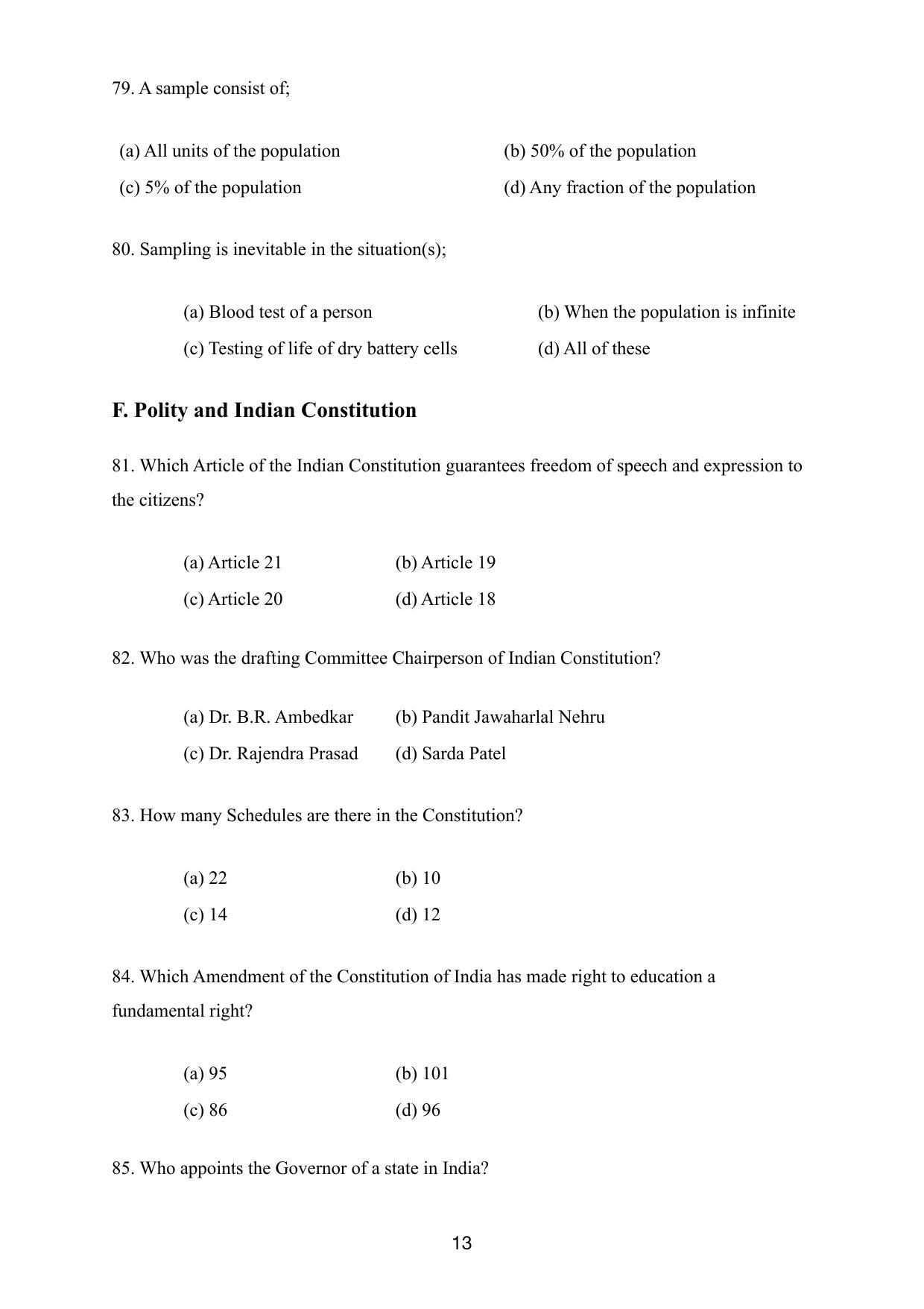 CUCAT 2021 Integrated M.A. in Development Studies Question Paper - Page 13