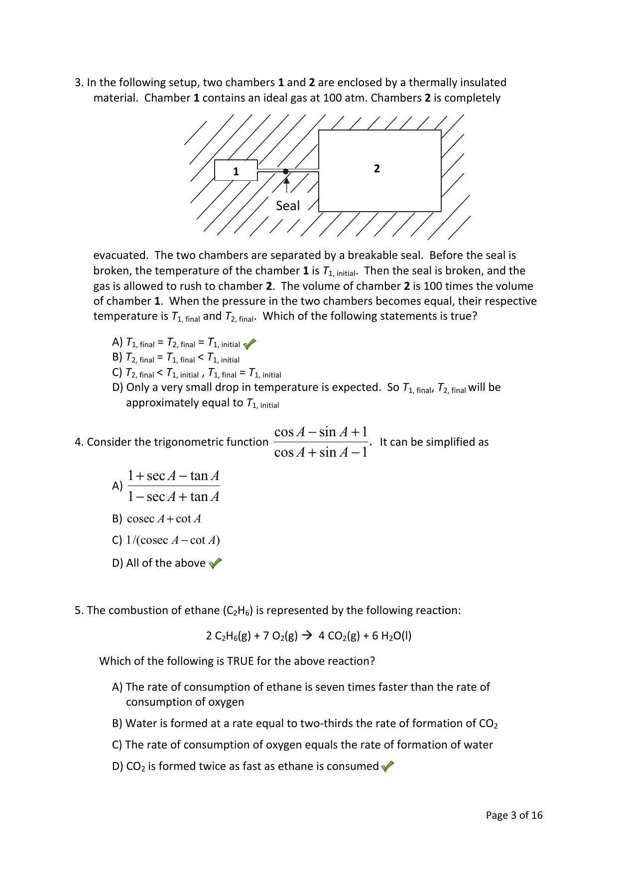 TIFR GS 2015 Chemistry X Question Paper - Page 3
