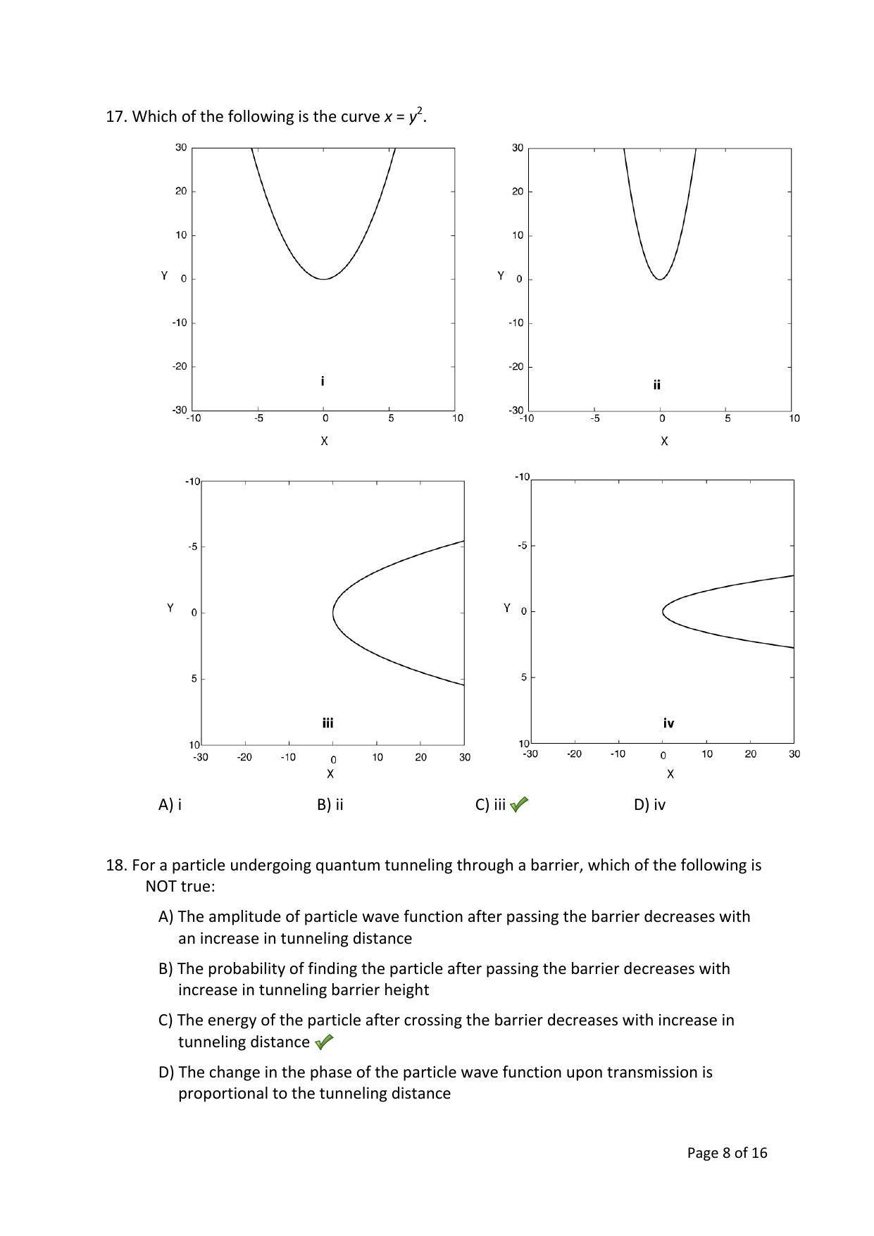 TIFR GS 2015 Chemistry X Question Paper - Page 8
