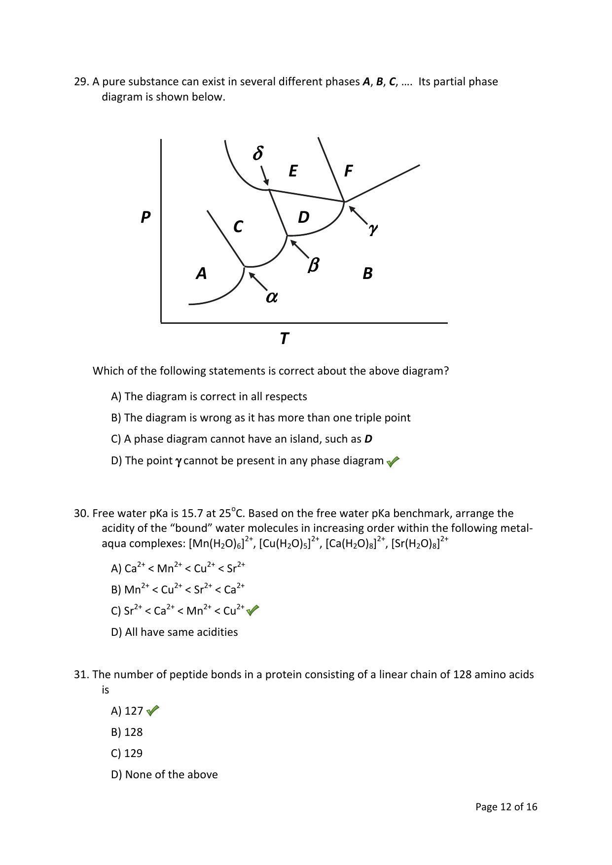 TIFR GS 2015 Chemistry X Question Paper - Page 12