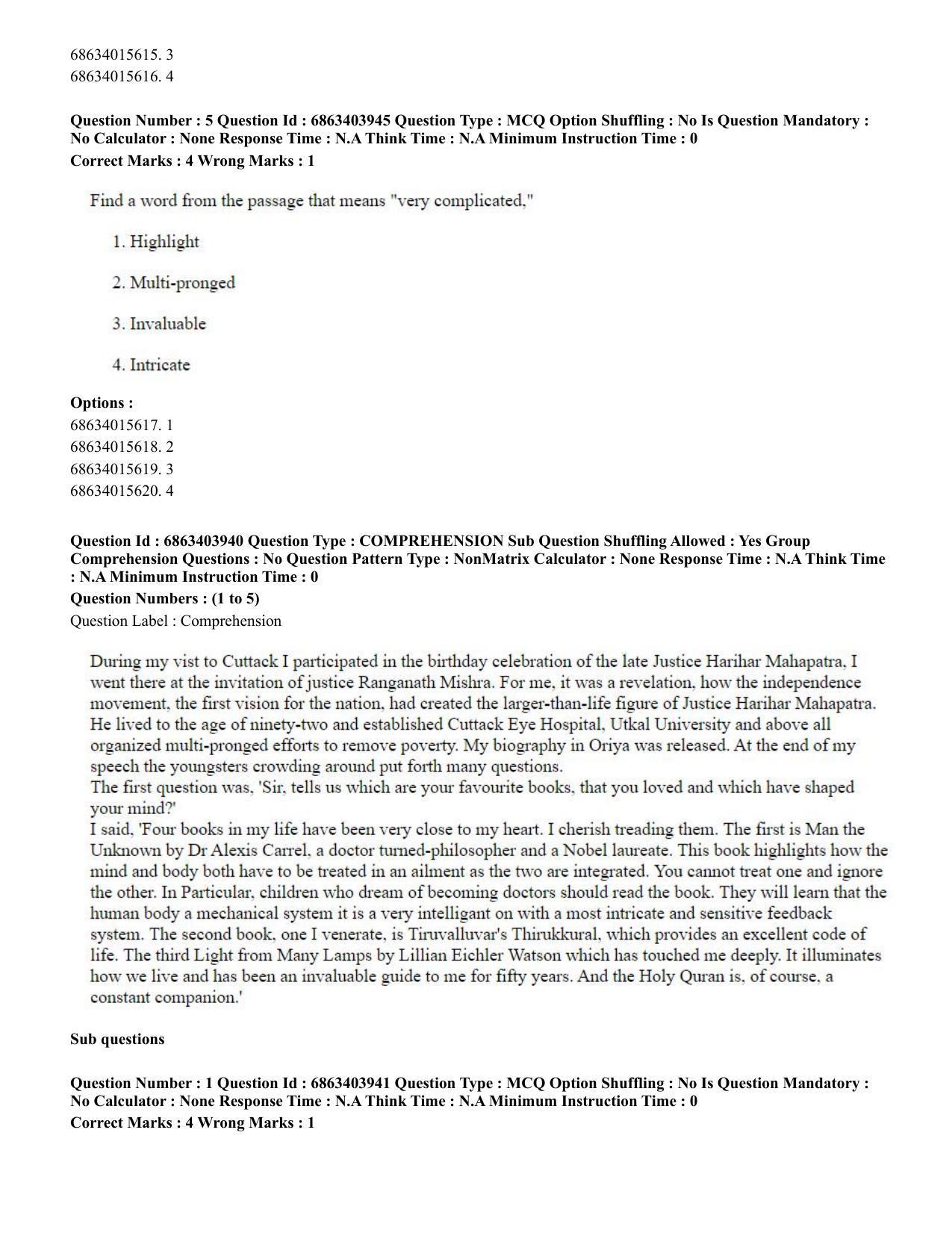 CUET PG 2023: COQP05 – B.Ed. Languages (Eng.) - Shift 1 (05-06-2023) Question Paper - Page 4