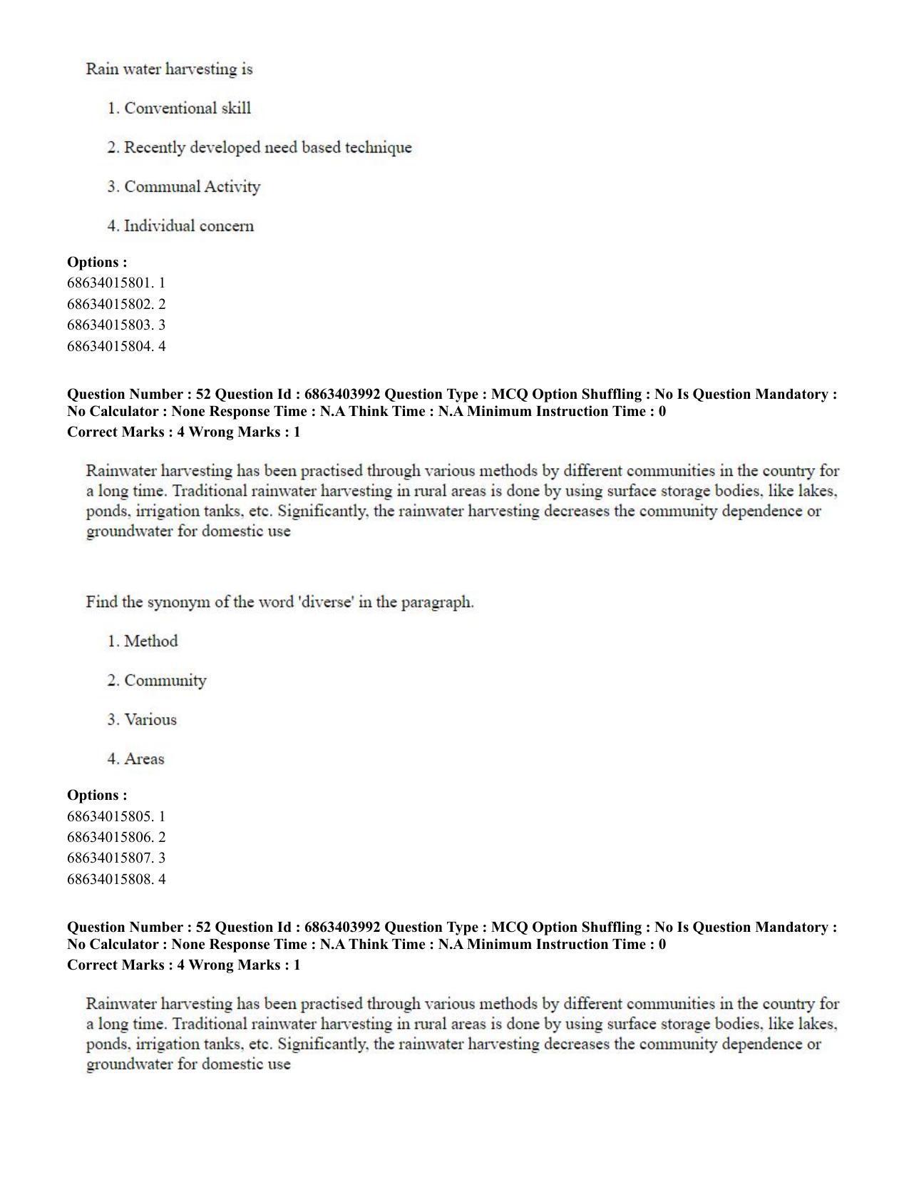 CUET PG 2023: COQP05 – B.Ed. Languages (Eng.) - Shift 1 (05-06-2023) Question Paper - Page 54