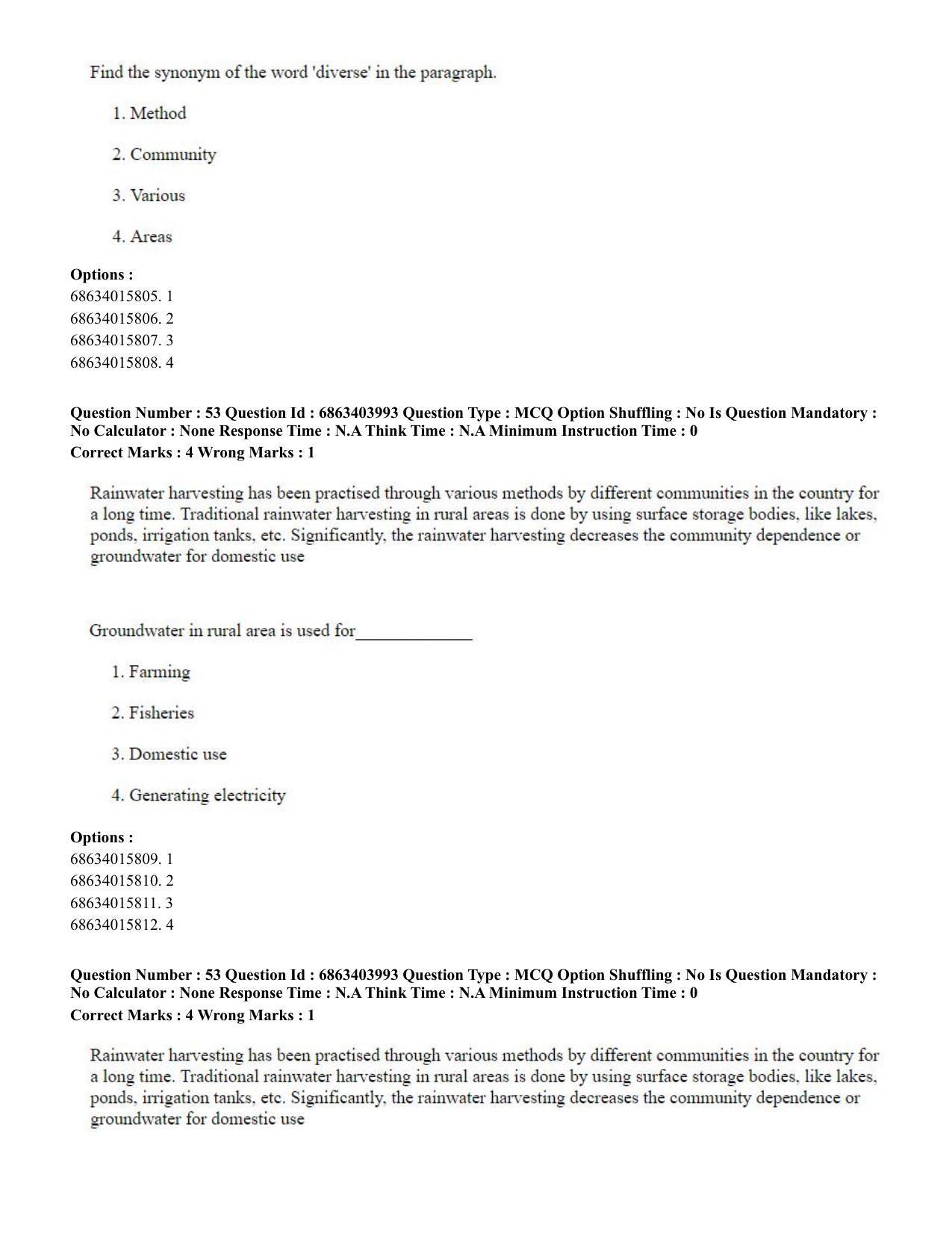 CUET PG 2023: COQP05 – B.Ed. Languages (Eng.) - Shift 1 (05-06-2023) Question Paper - Page 55