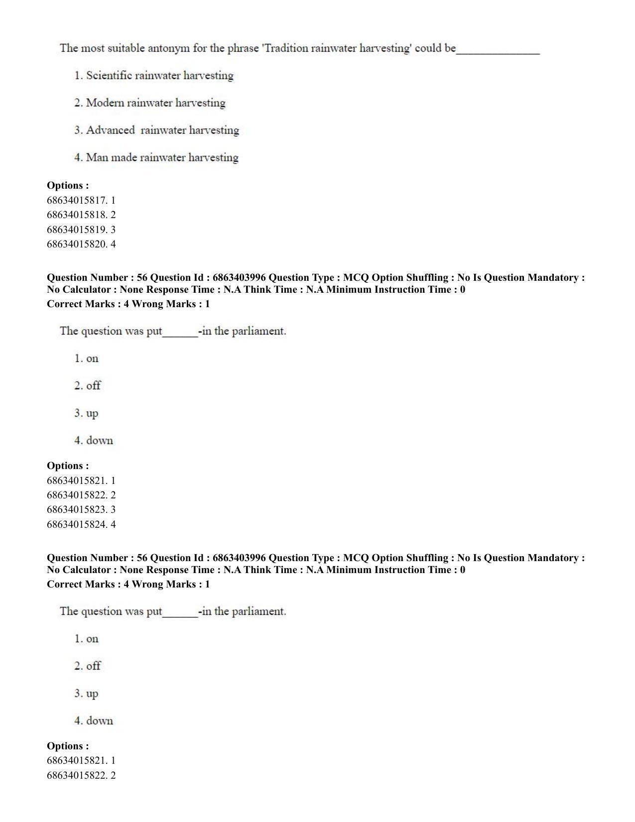 CUET PG 2023: COQP05 – B.Ed. Languages (Eng.) - Shift 1 (05-06-2023) Question Paper - Page 58