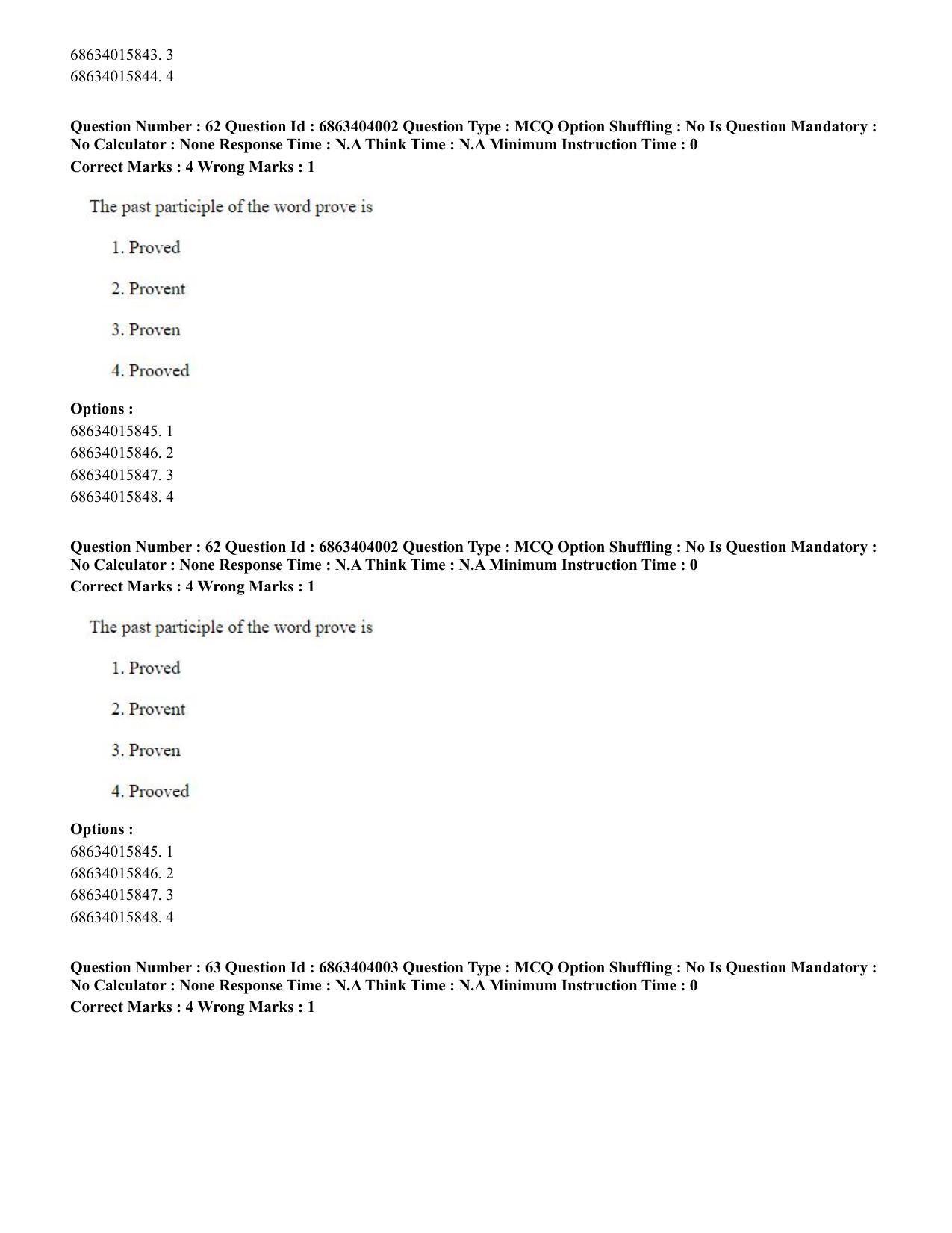 CUET PG 2023: COQP05 – B.Ed. Languages (Eng.) - Shift 1 (05-06-2023) Question Paper - Page 63