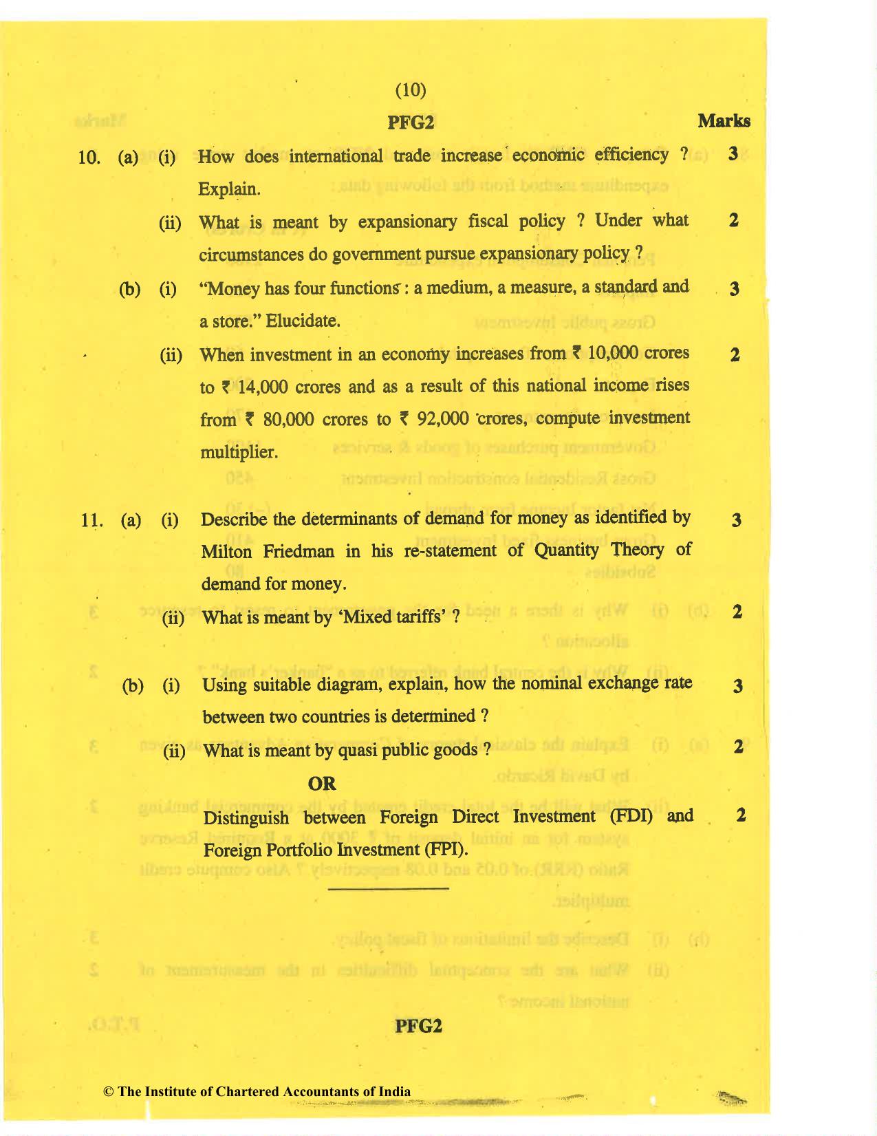 CA Inter May 2019 Question Paper - Paper 8 – Financial Management & Economics for Finance - Page 10
