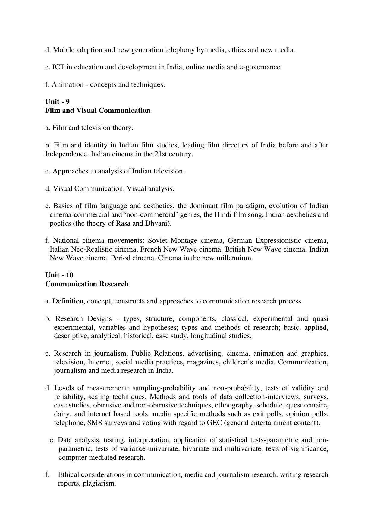 AP RCET Journalism and Mass Communication Syllabus - Page 4