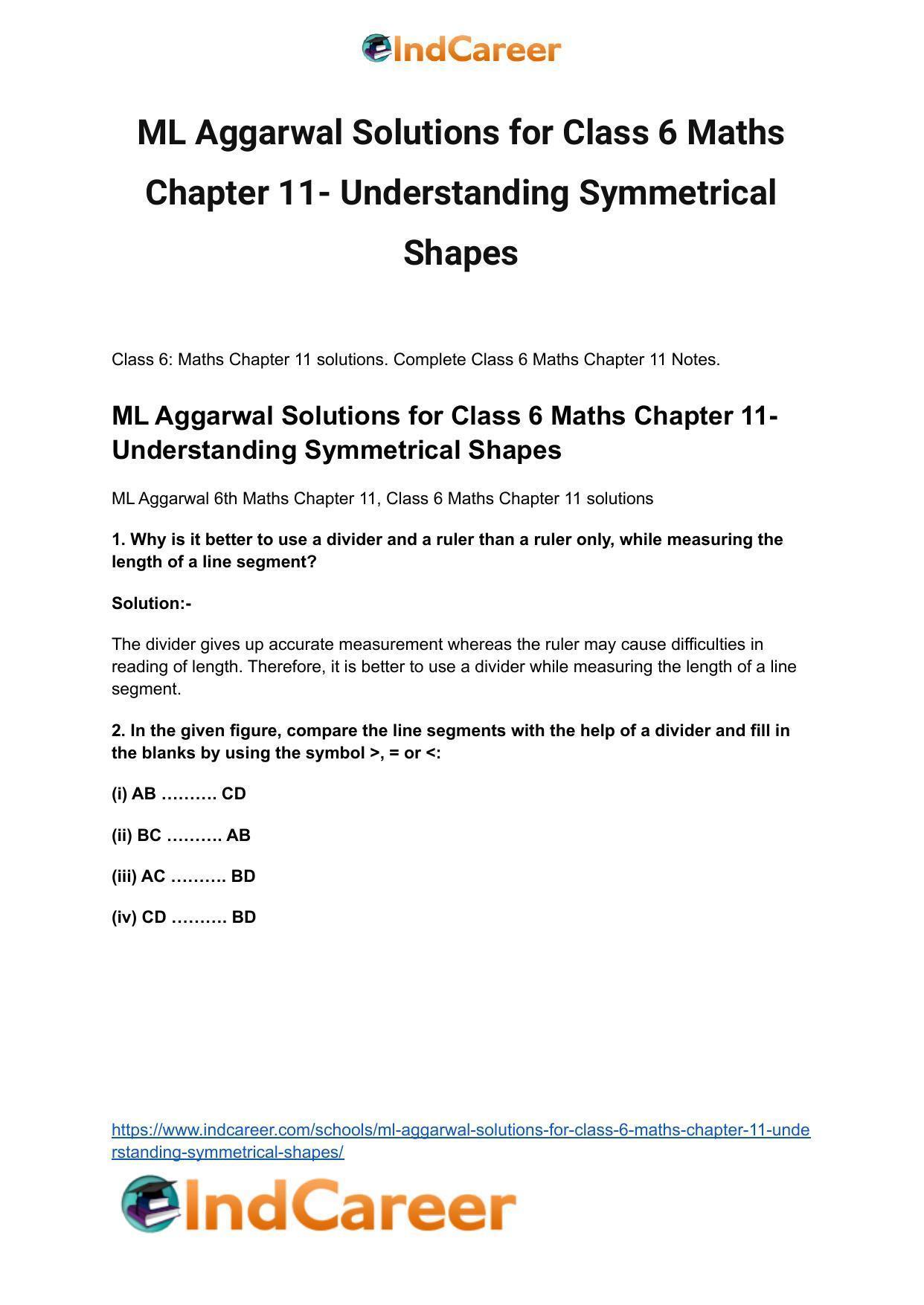 ML Aggarwal Solutions for Class 6 Maths Chapter 11- Understanding Symmetrical Shapes - Page 2