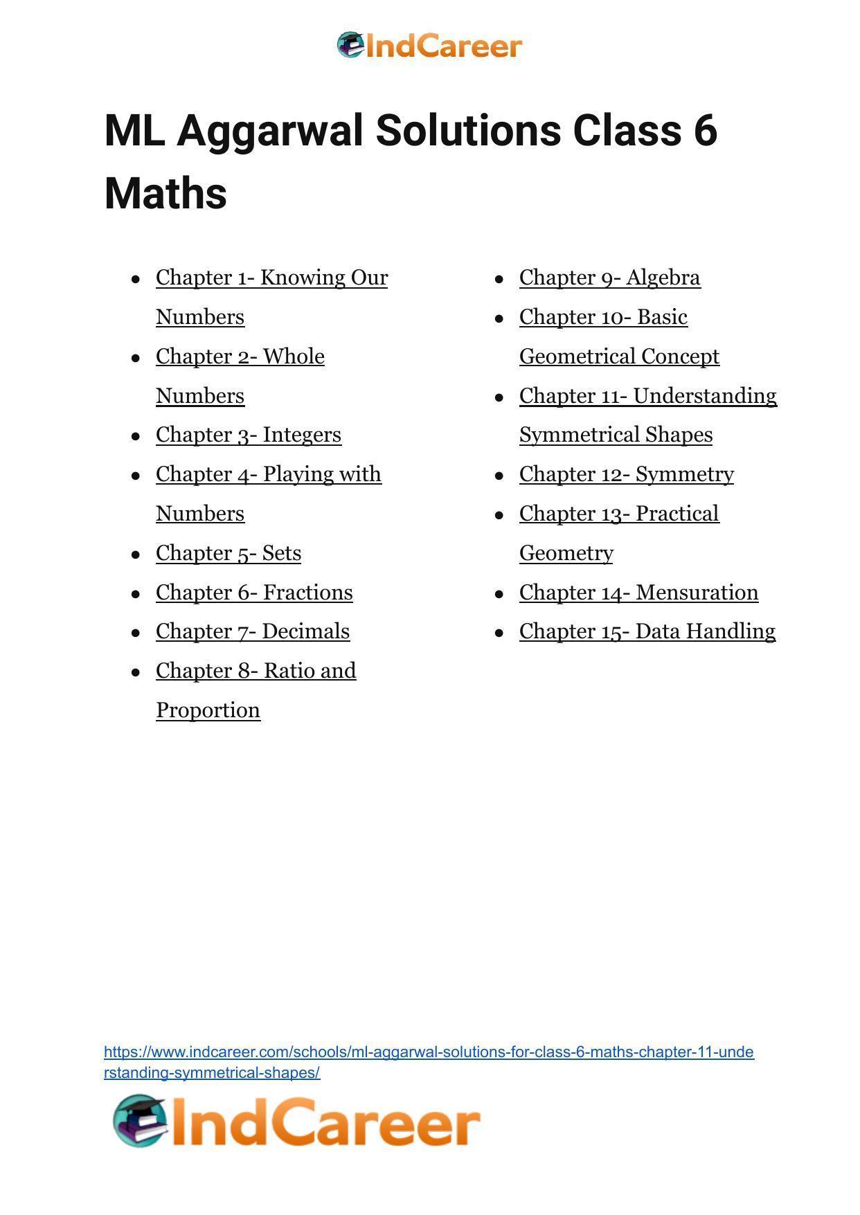 ML Aggarwal Solutions for Class 6 Maths Chapter 11- Understanding Symmetrical Shapes - Page 7