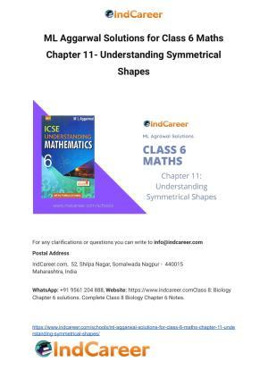 ML Aggarwal Solutions for Class 6 Maths Chapter 11- Understanding Symmetrical Shapes
