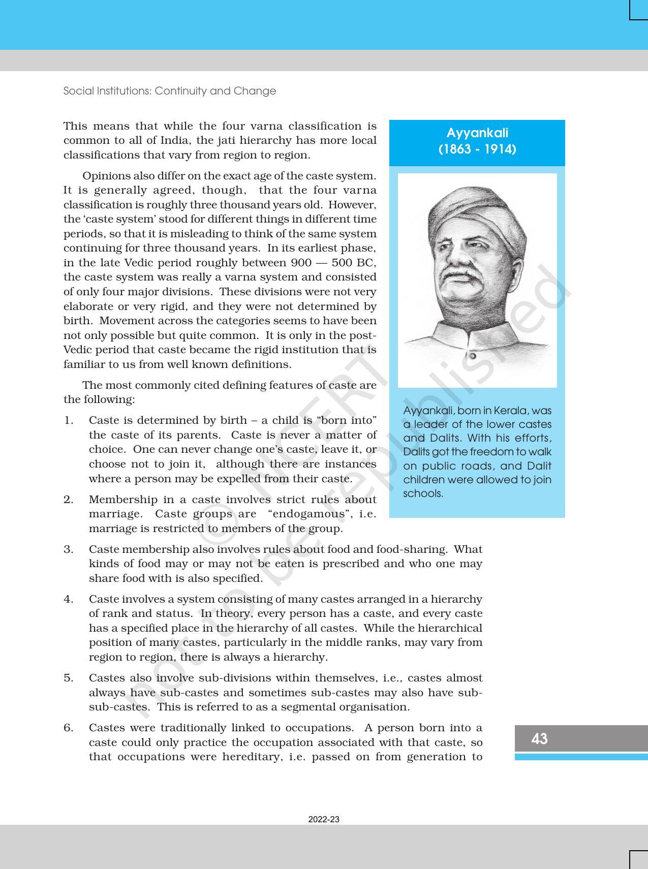 NCERT Book for Class 12 Sociology (Indian Society) Chapter 3 Social Institutions: Continuity and Change - Page 3