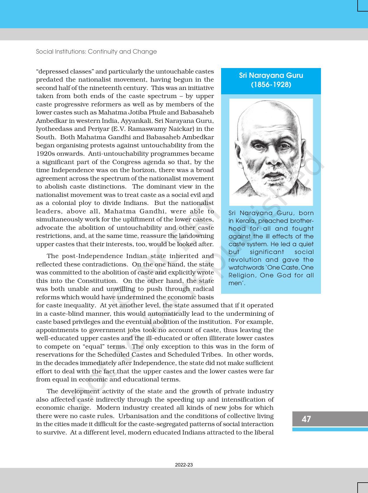NCERT Book for Class 12 Sociology (Indian Society) Chapter 3 Social Institutions: Continuity and Change - Page 7