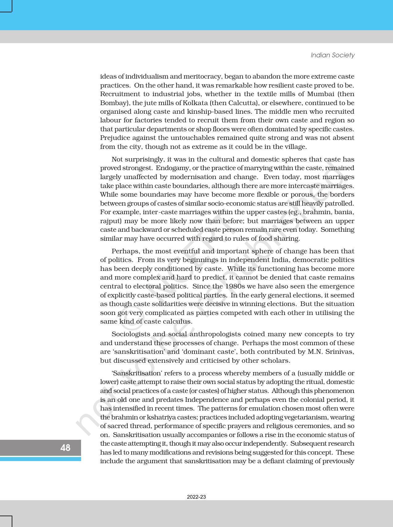 NCERT Book for Class 12 Sociology (Indian Society) Chapter 3 Social Institutions: Continuity and Change - Page 8