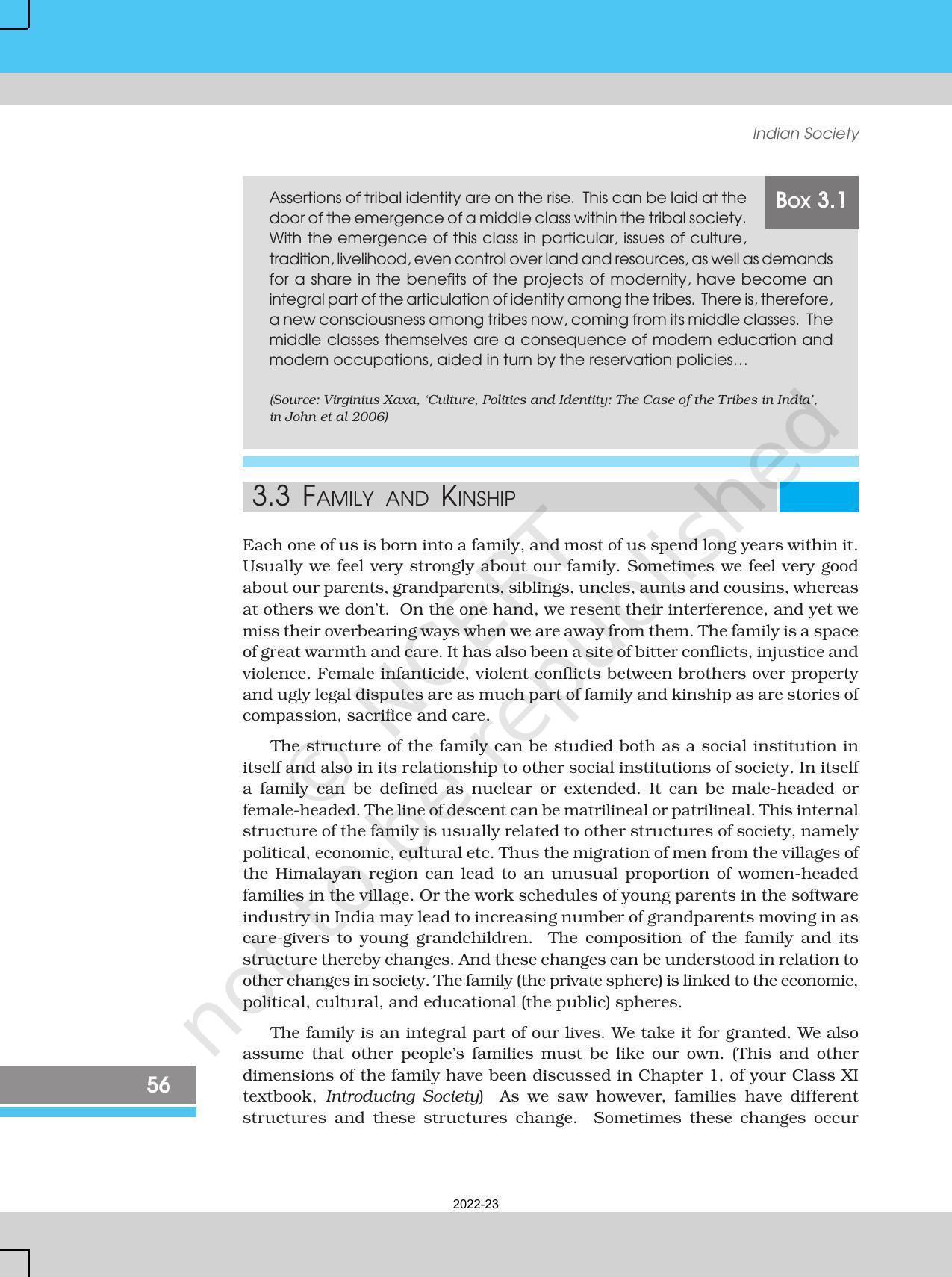 NCERT Book for Class 12 Sociology (Indian Society) Chapter 3 Social Institutions: Continuity and Change - Page 16