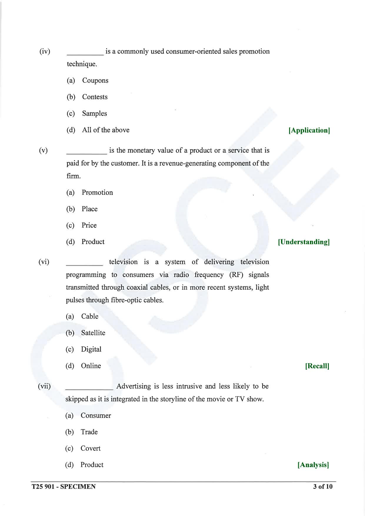 ICSE Class 10 2025 Mass Media & Communication (QP & MS) Specimen Paper - Page 3