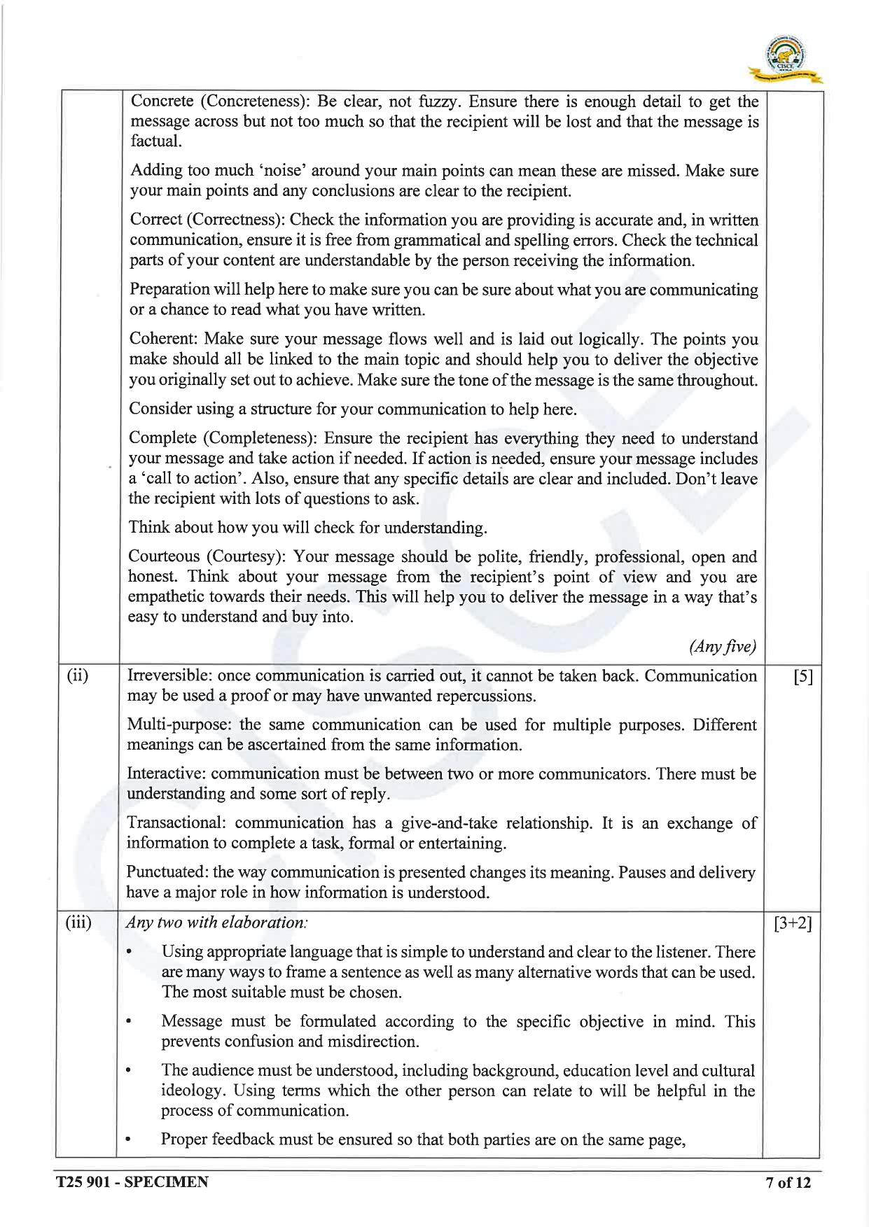 ICSE Class 10 2025 Mass Media & Communication (QP & MS) Specimen Paper - Page 17
