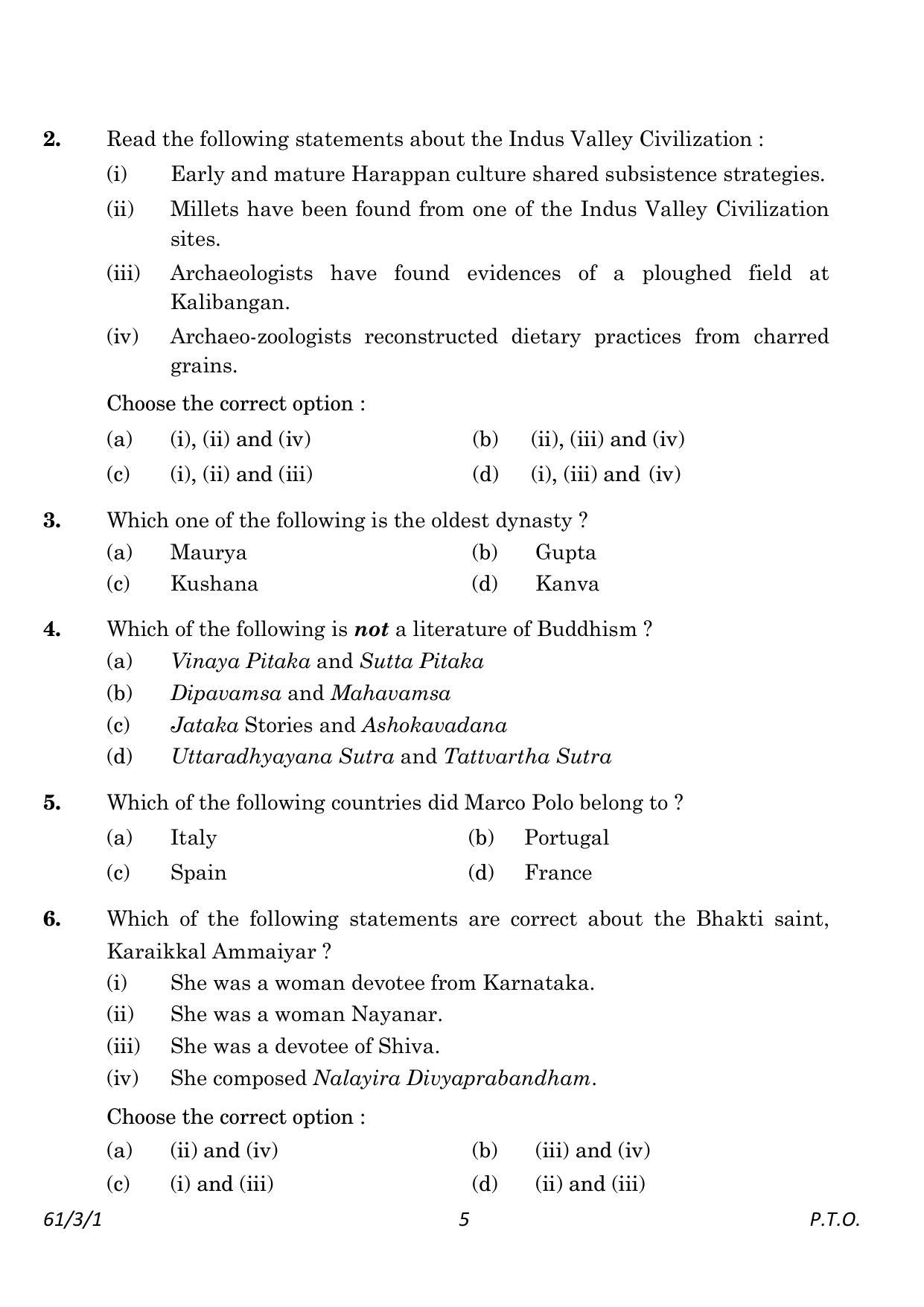 CBSE Class 12 61-3-1 History 2023 Question Paper - Page 5