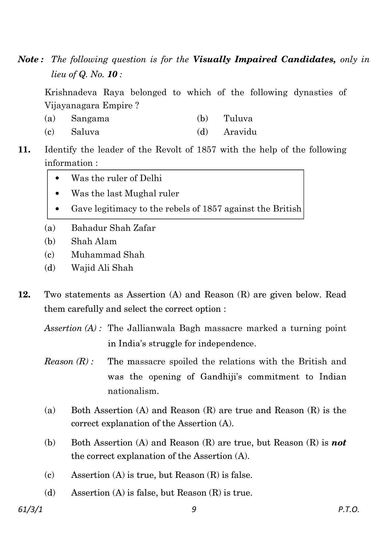 CBSE Class 12 61-3-1 History 2023 Question Paper - Page 9