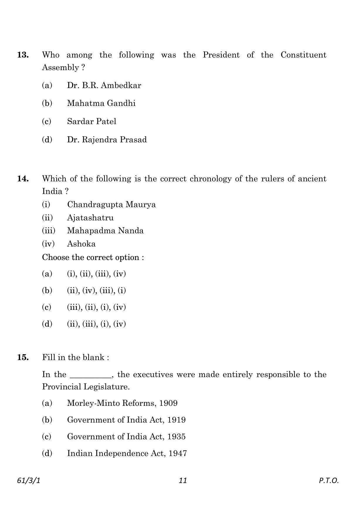 CBSE Class 12 61-3-1 History 2023 Question Paper - Page 11