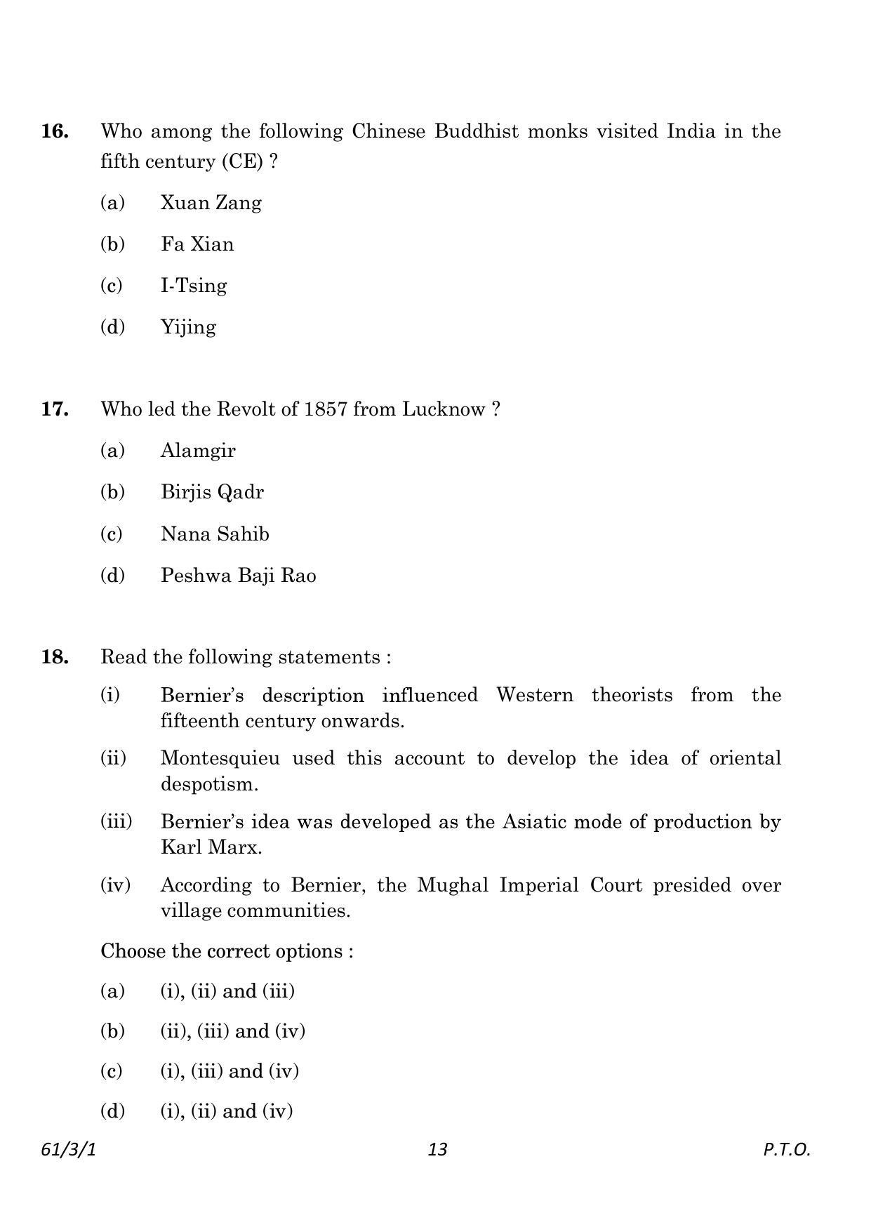 CBSE Class 12 61-3-1 History 2023 Question Paper - Page 13