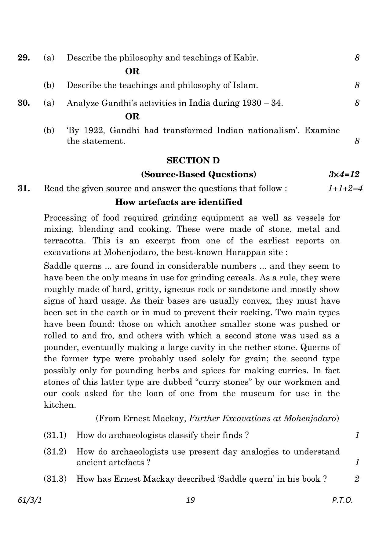 CBSE Class 12 61-3-1 History 2023 Question Paper - Page 19