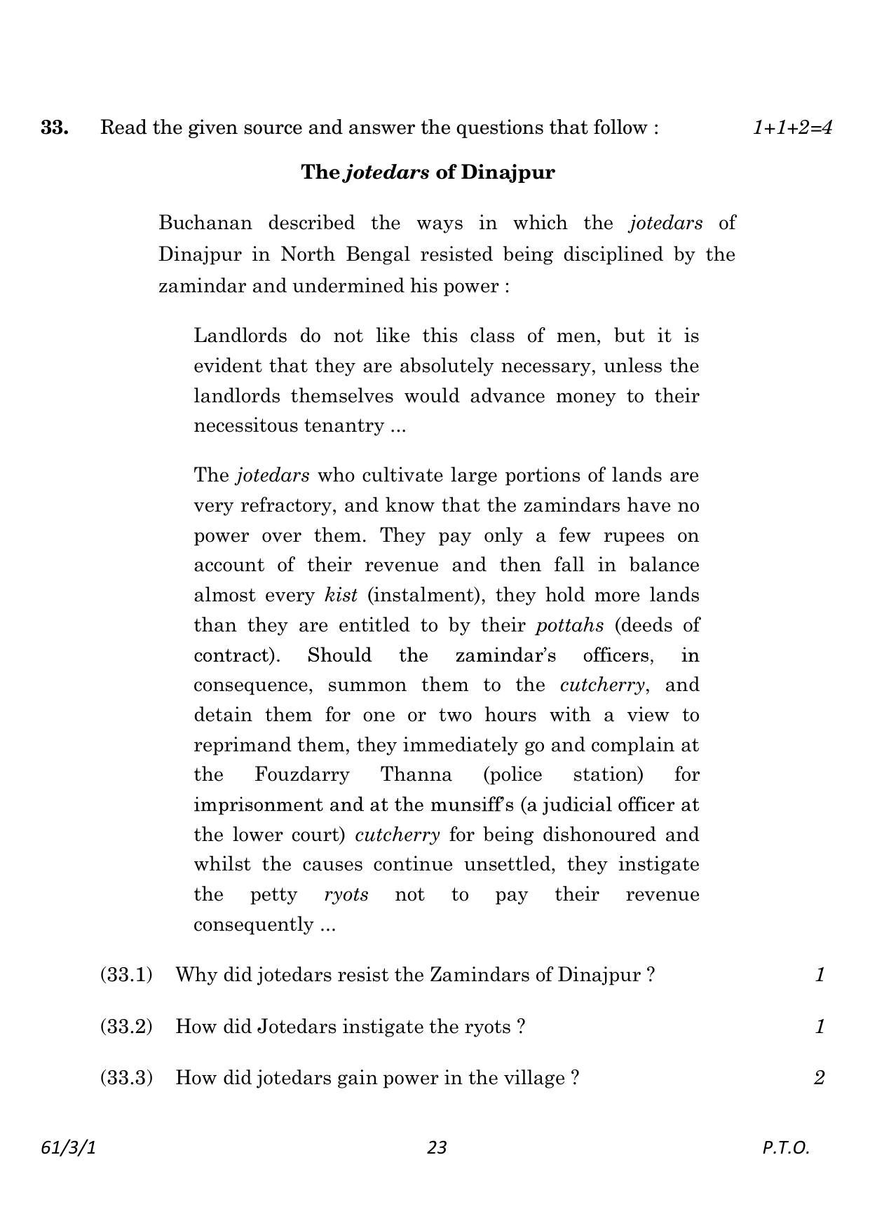CBSE Class 12 61-3-1 History 2023 Question Paper - Page 23