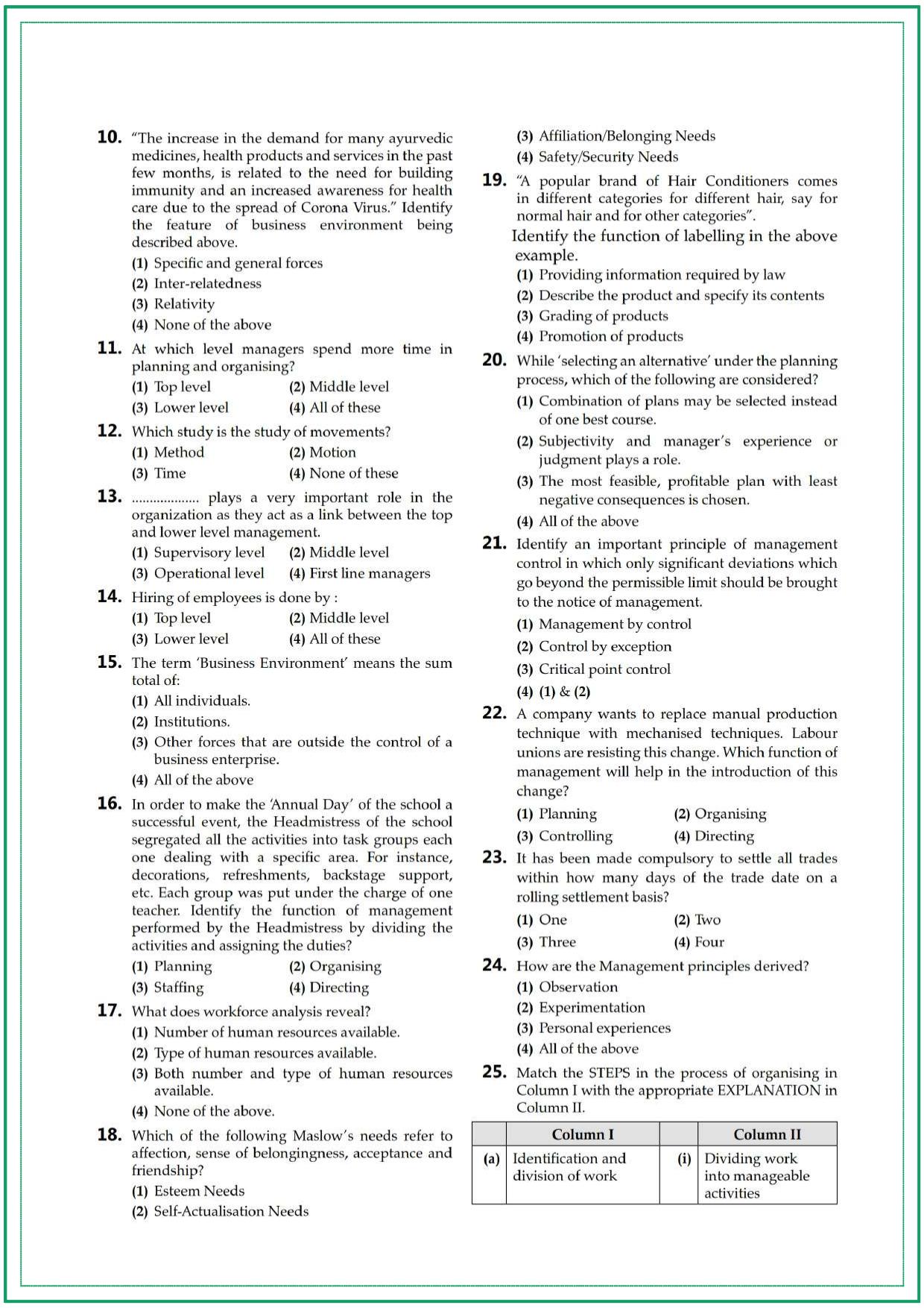 CUET UG Business Studies Sample Paper 4 - Page 2