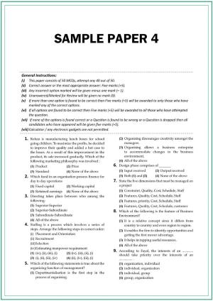 CUET UG Business Studies Sample Paper 4