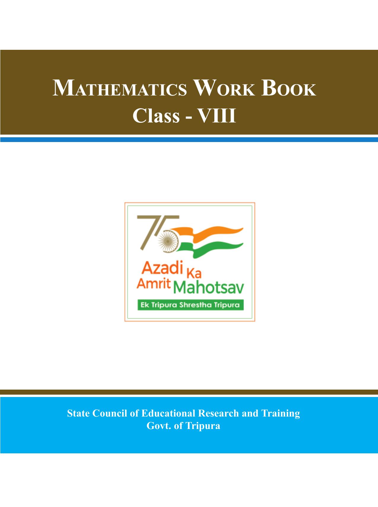 Tripura Board Class 8 Math English Version Workbooks - Page 1
